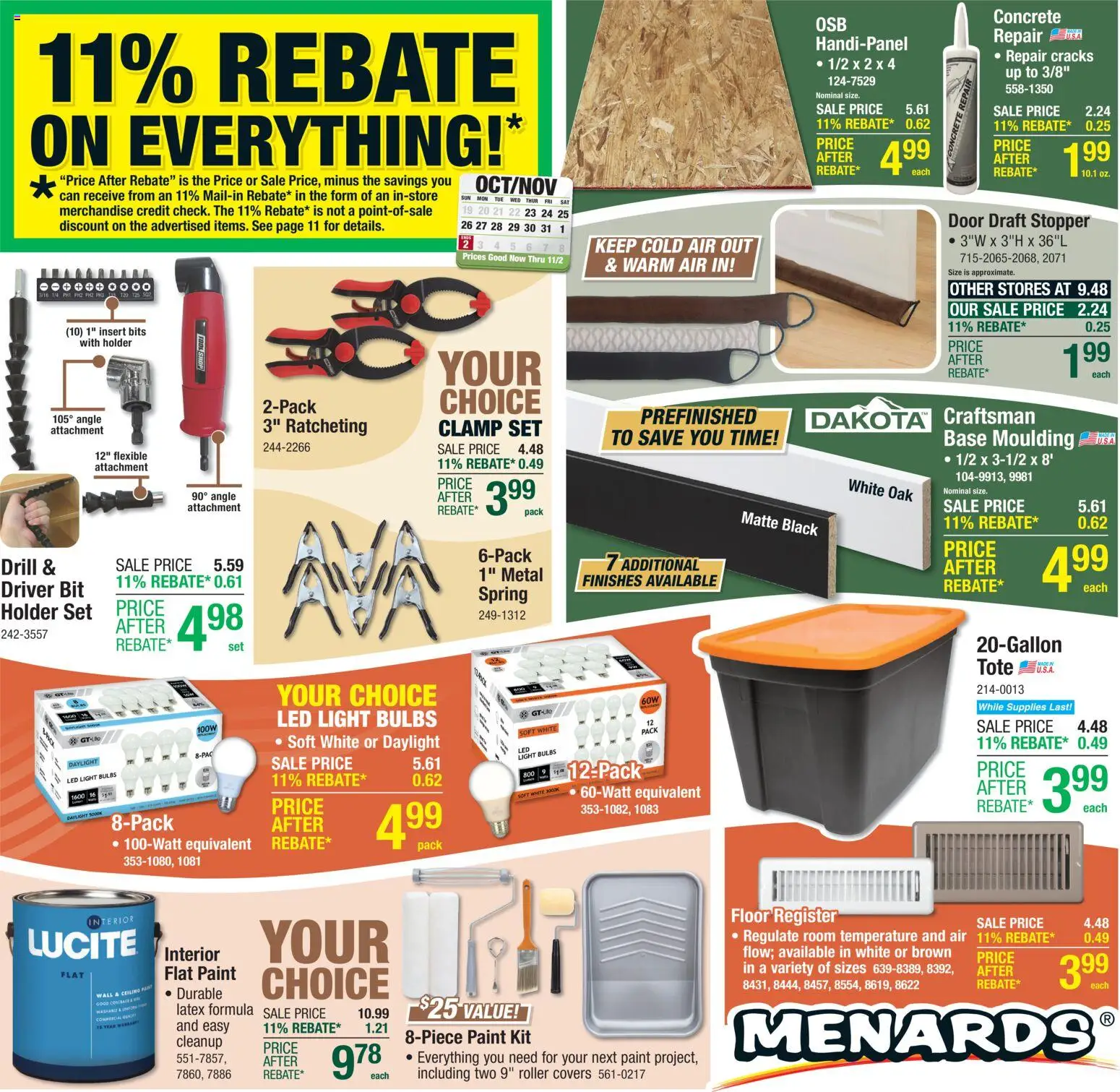 Menards Weekly Ad - page 1- valid from 10/22/2025