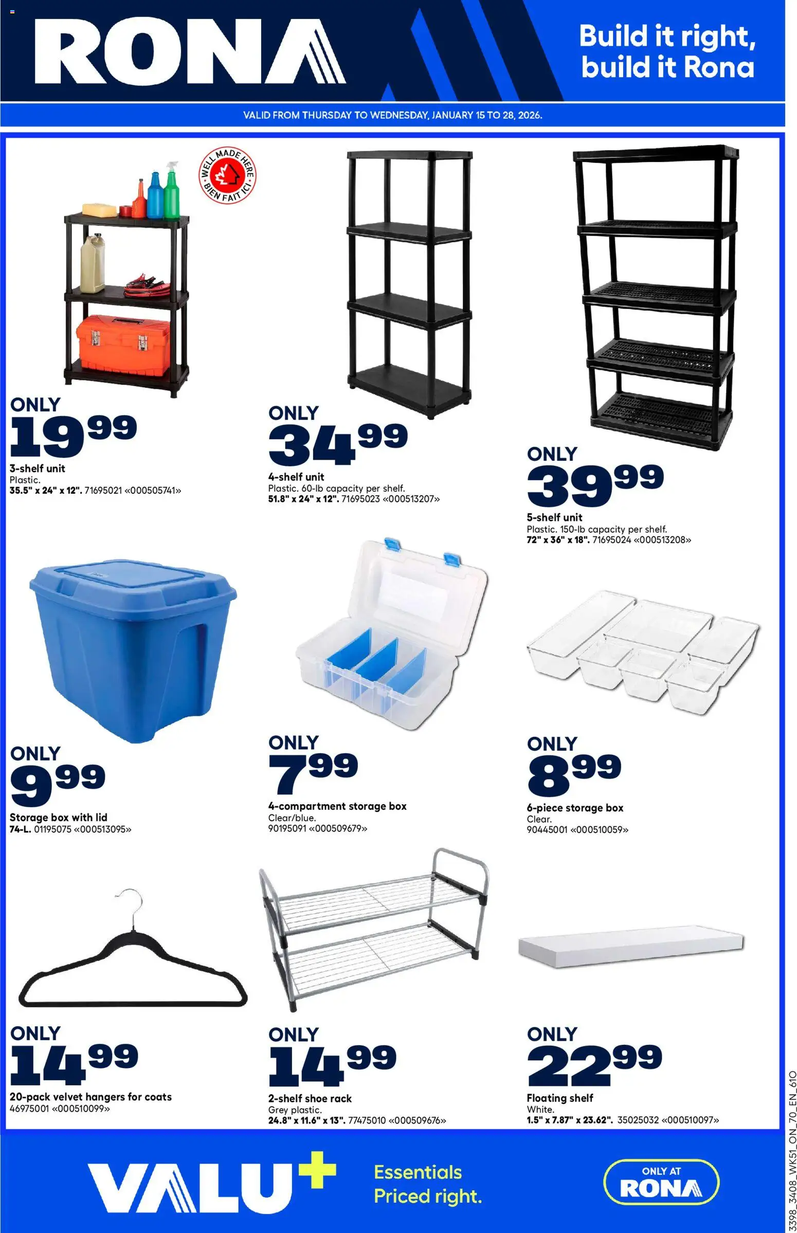Rona weekly flyer - page 1- valid from Jan 15, 2026