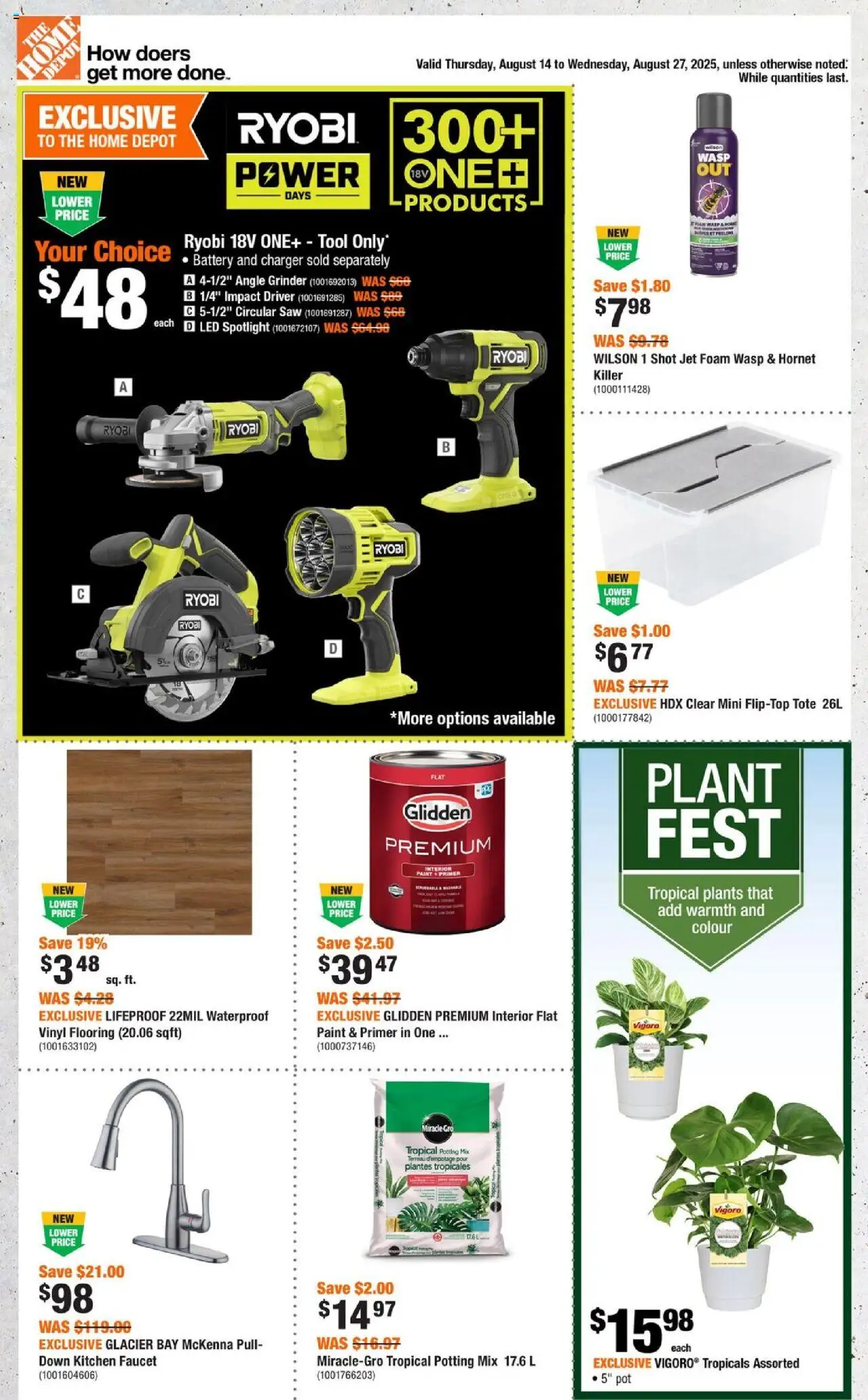 Home Depot weekly flyer / circulaire - page 1- valid from Aug 14, 2025