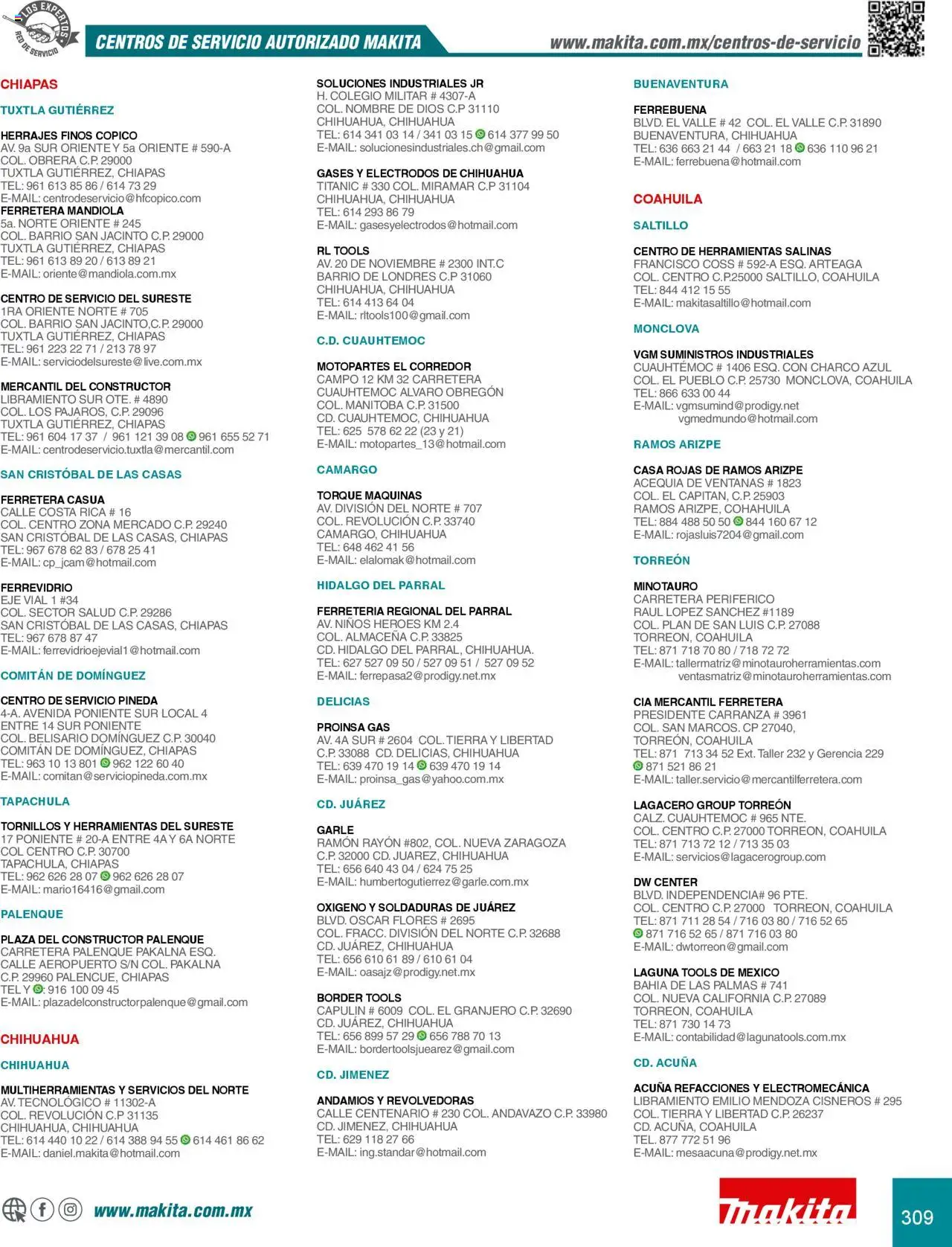 Makita catálogo Accesorios - página 309- válido desde 08/07/2024