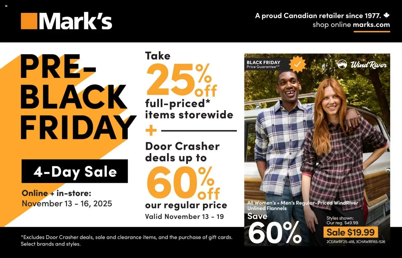 Mark's - Black Friday  - page 1- valid from Nov 13, 2025