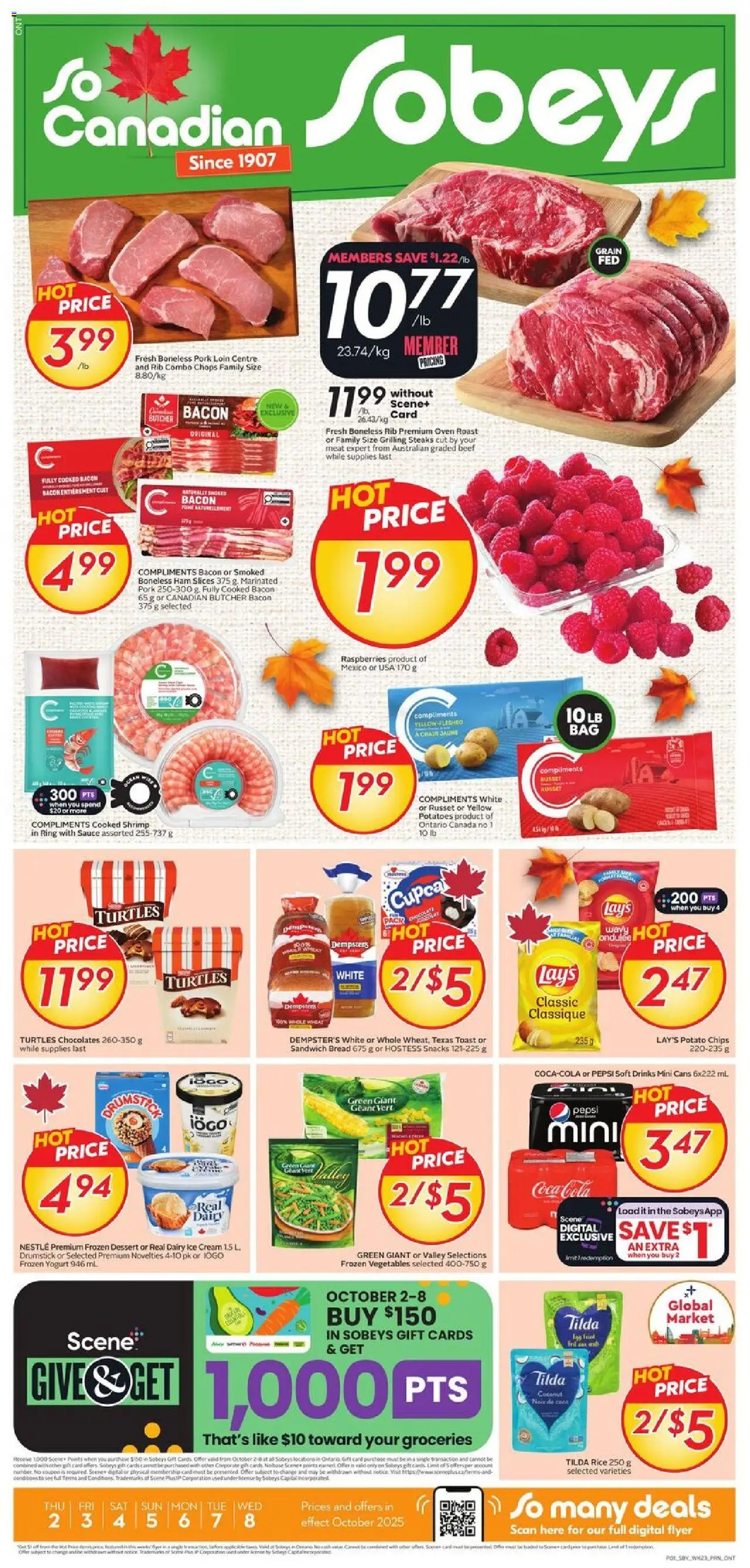 Sobeys weekly flyer / circulaire - page 1- valid from Oct 2, 2025