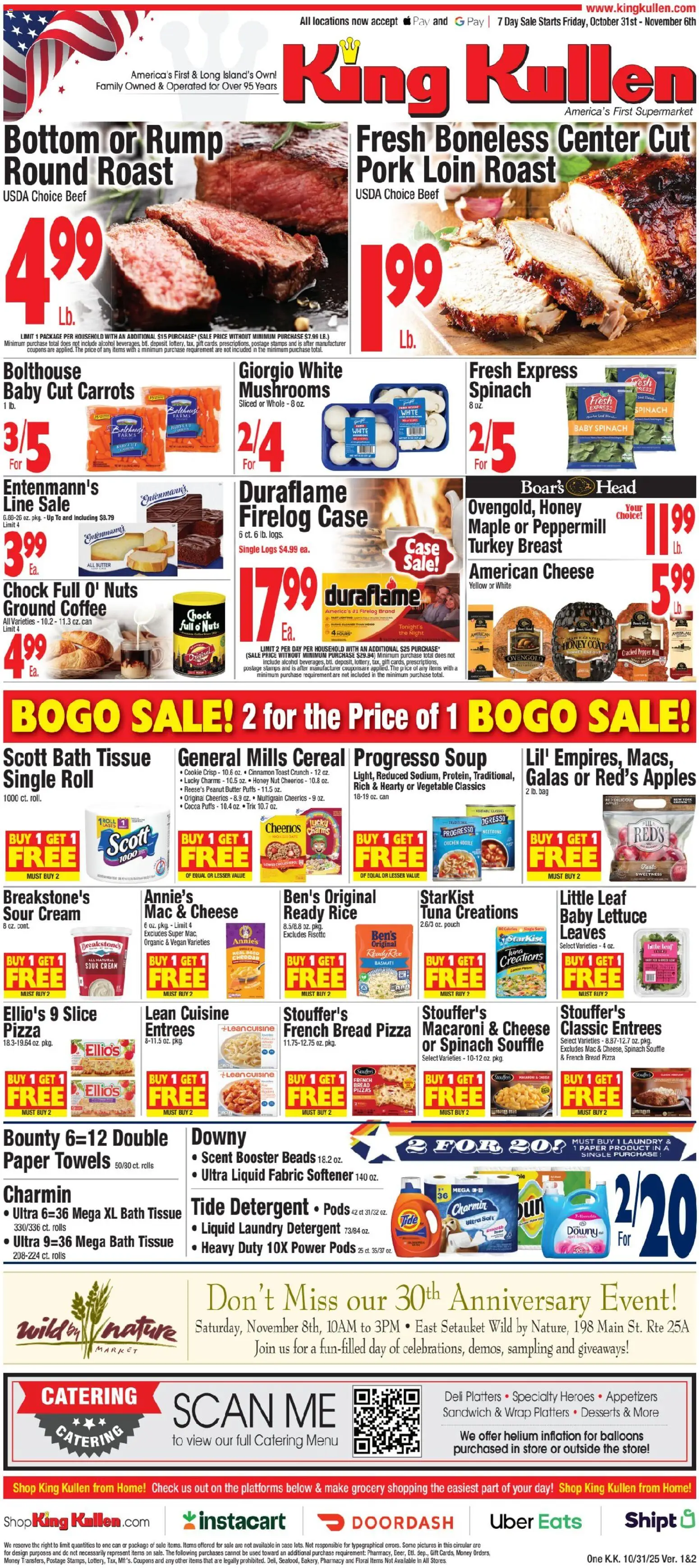 King Kullen Weekly Ad - page 1- valid from 10/30/2025