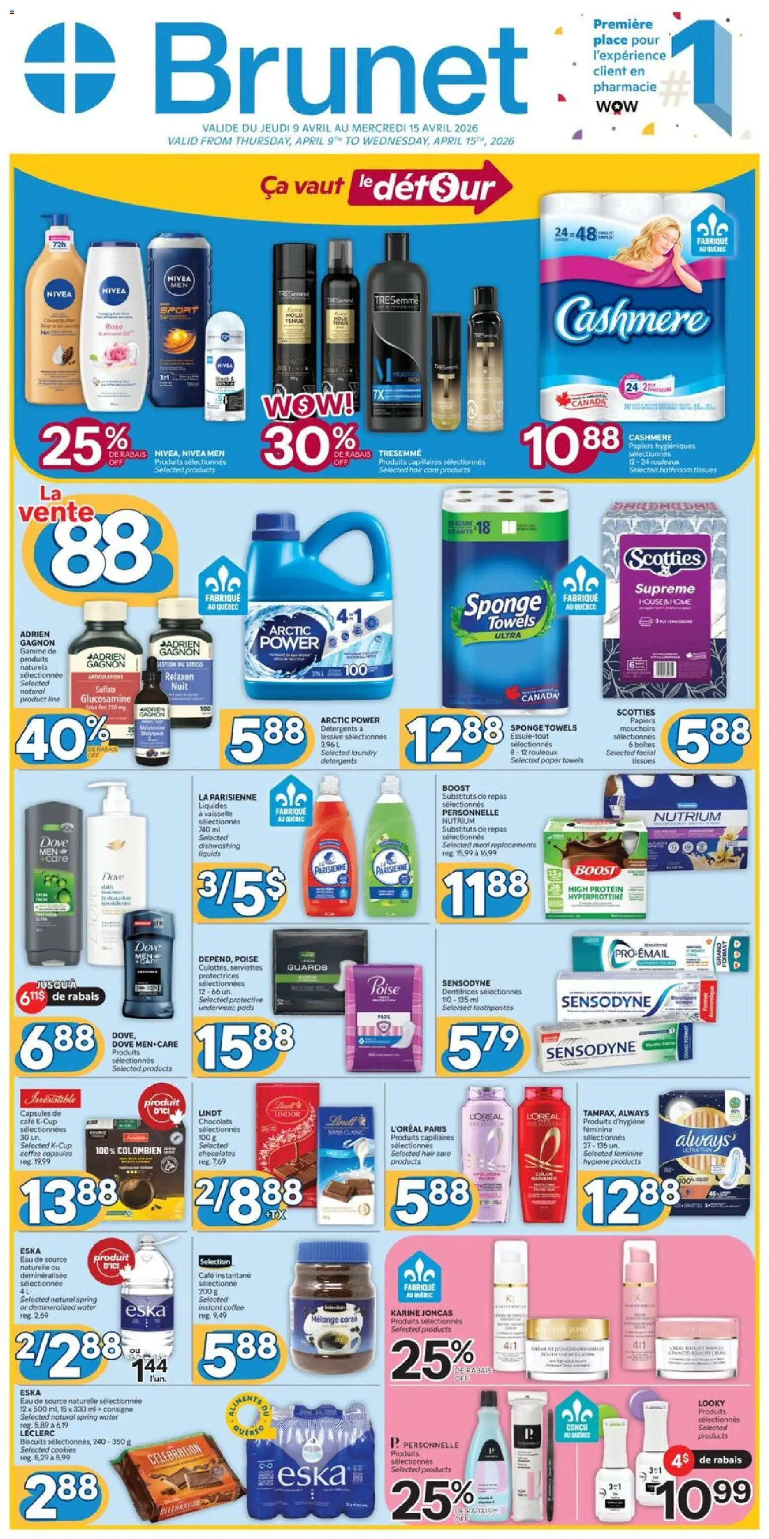 Brunet weekly flyer / circulaire - page 1- valid from Apr 9, 2026