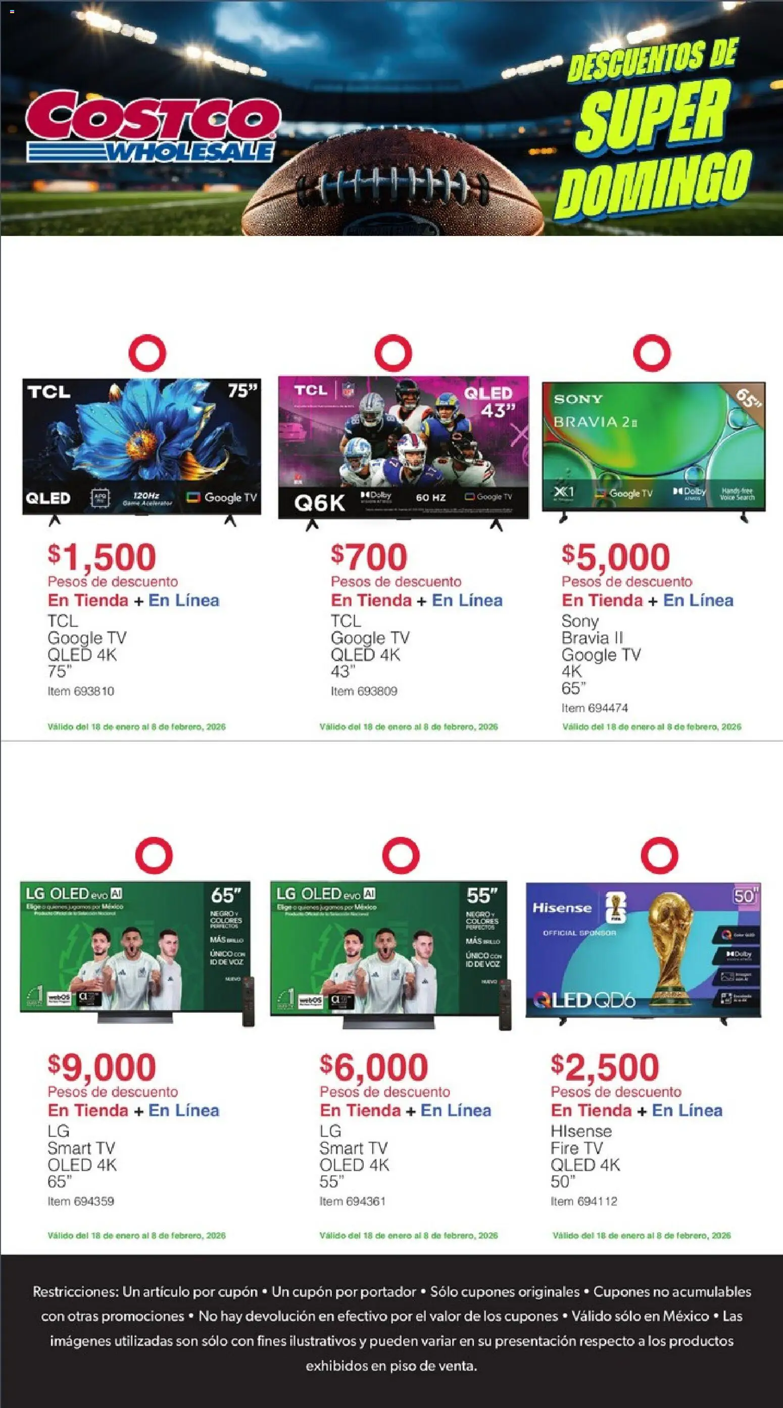 Costco catálogo Super Domingo 2026 - página 1- válido desde 18/01/2026