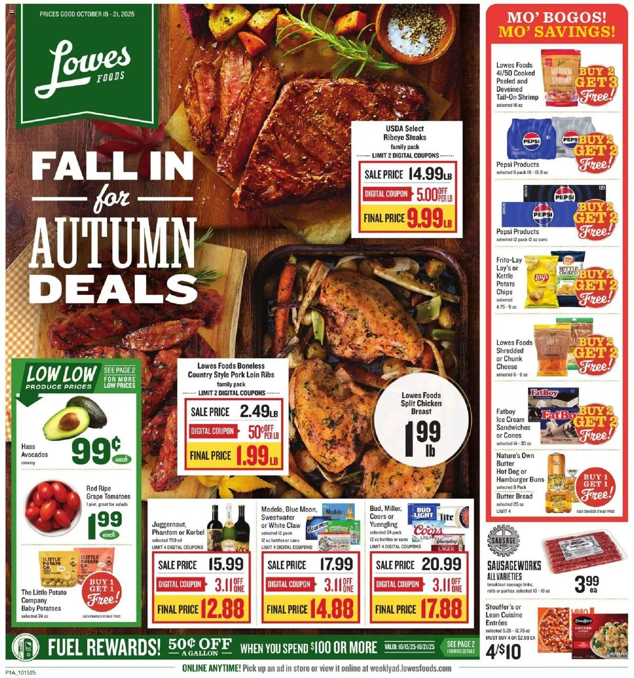 Lowes Foods Weekly Ad - NC - page 1- valid from 10/15/2025