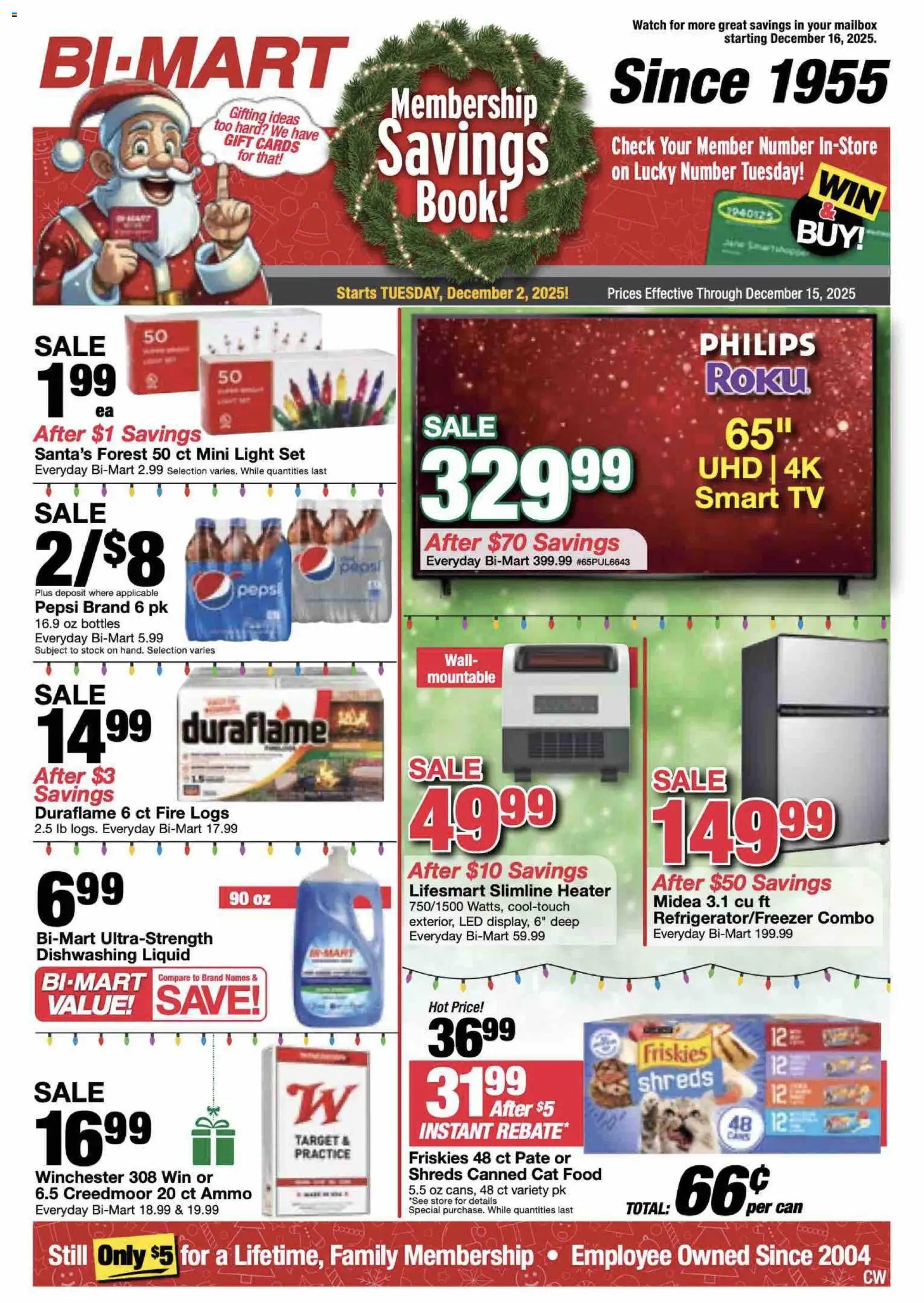 Bi-Mart Membership Savings Book - page 1- valid from 12/02/2025