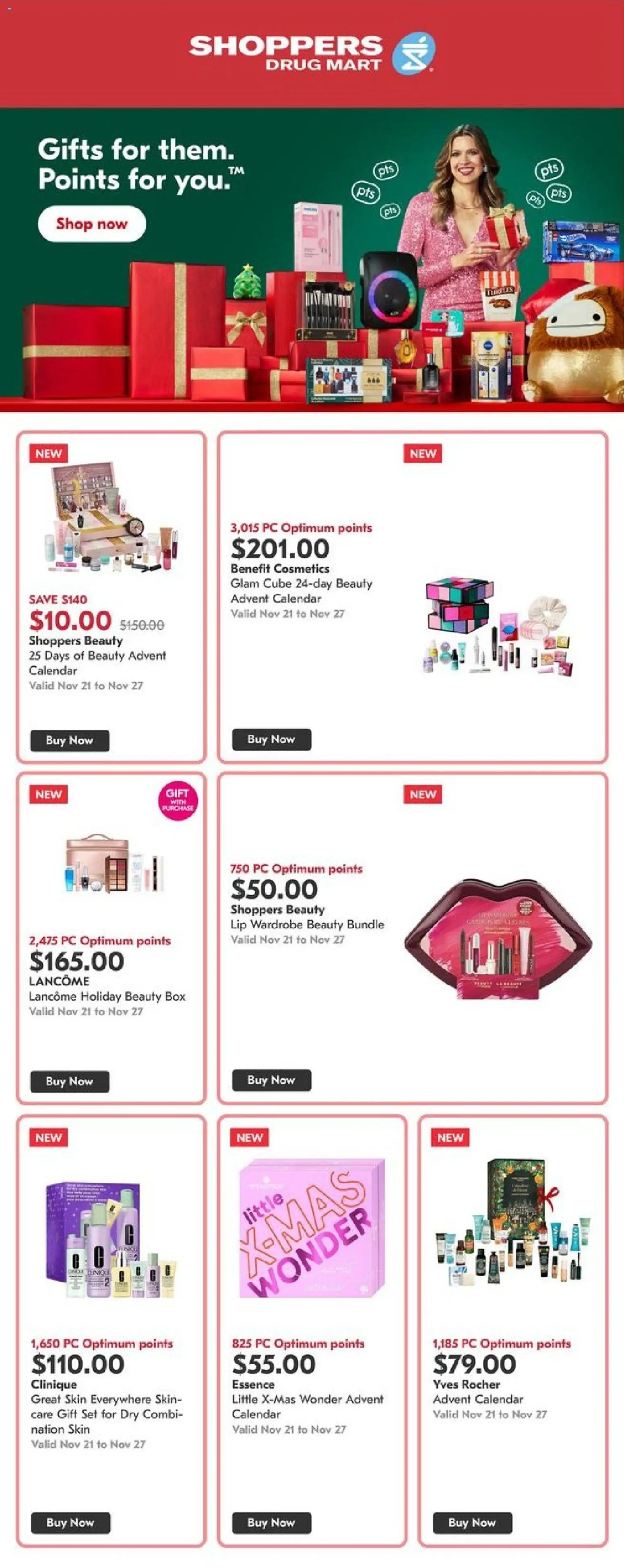 Shoppers - Gift Flyer - page 1- valid from Nov 21, 2025