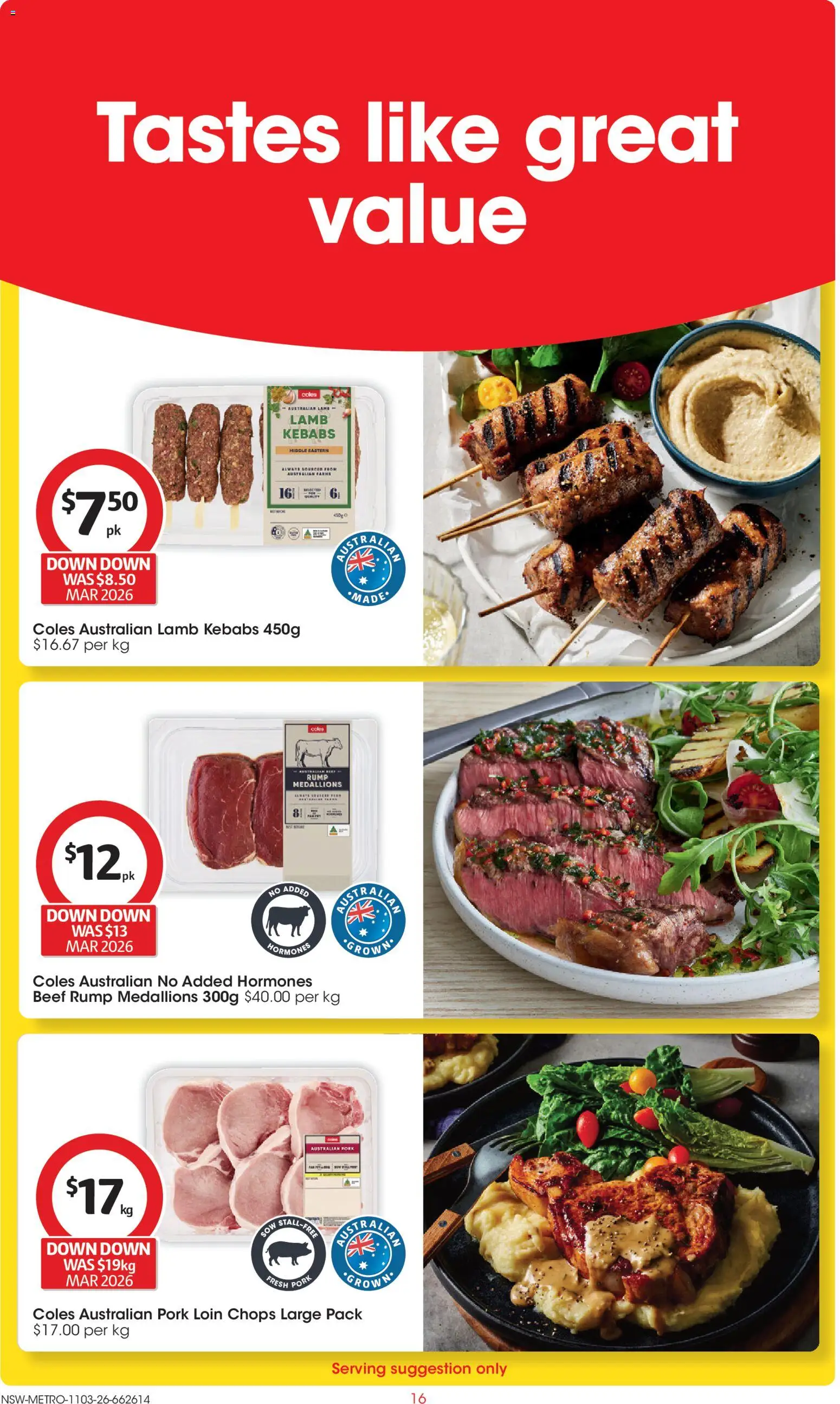Coles catalogue  - page 16- valid from 11/03/2026