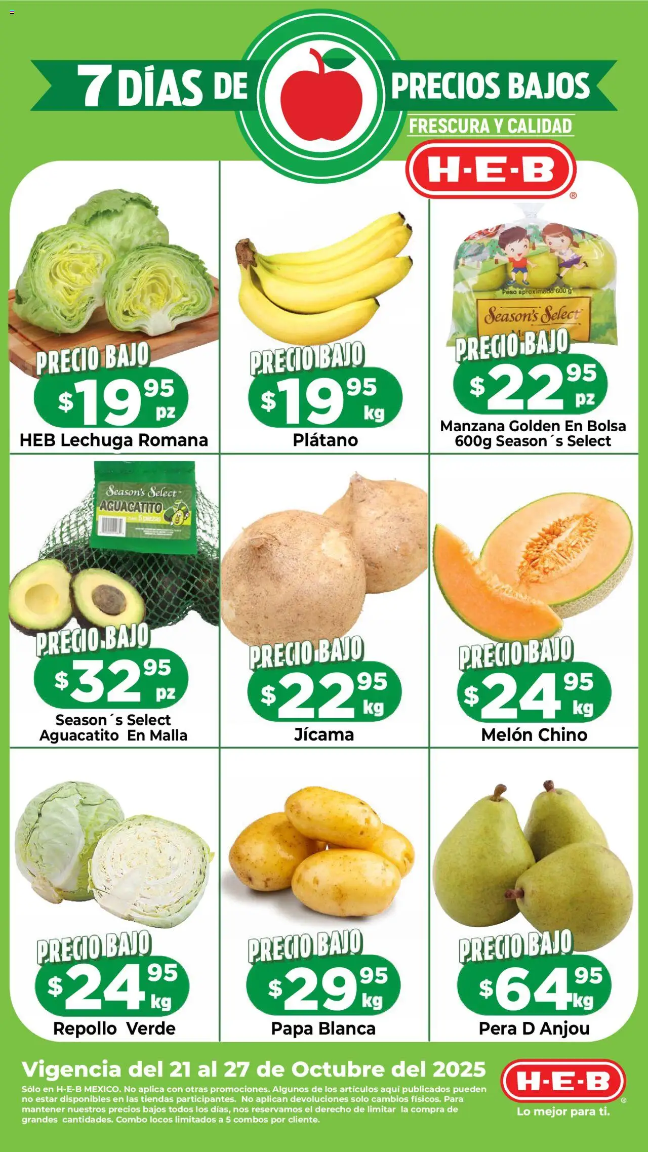 H-E-B folleto Precios Bajos - página 1- válido desde 21/10/2025