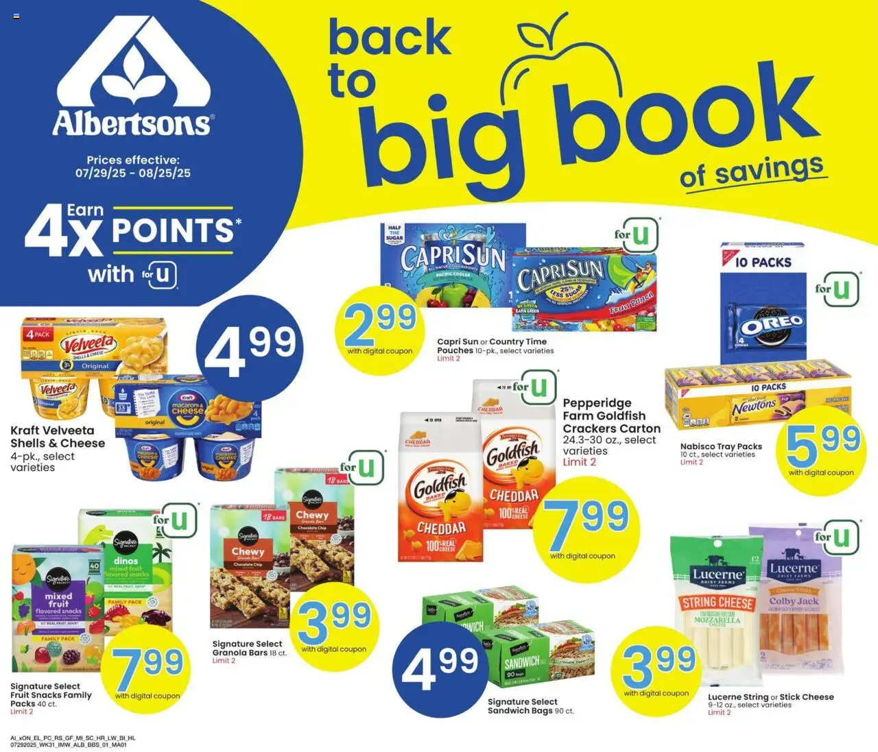 Albertsons Big Book of Savings - page 1- valid from 07/29/2025