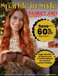 Preview Fabricland weekly flyer / circulaire valid from Nov 1, 2025