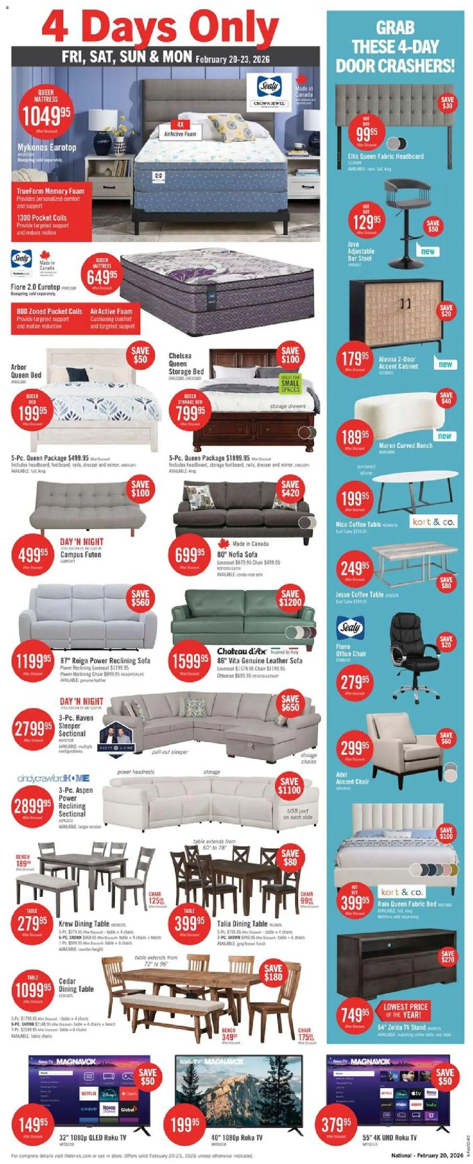 The Brick weekly flyer / circulaire - page 2- valid from Feb 18, 2026