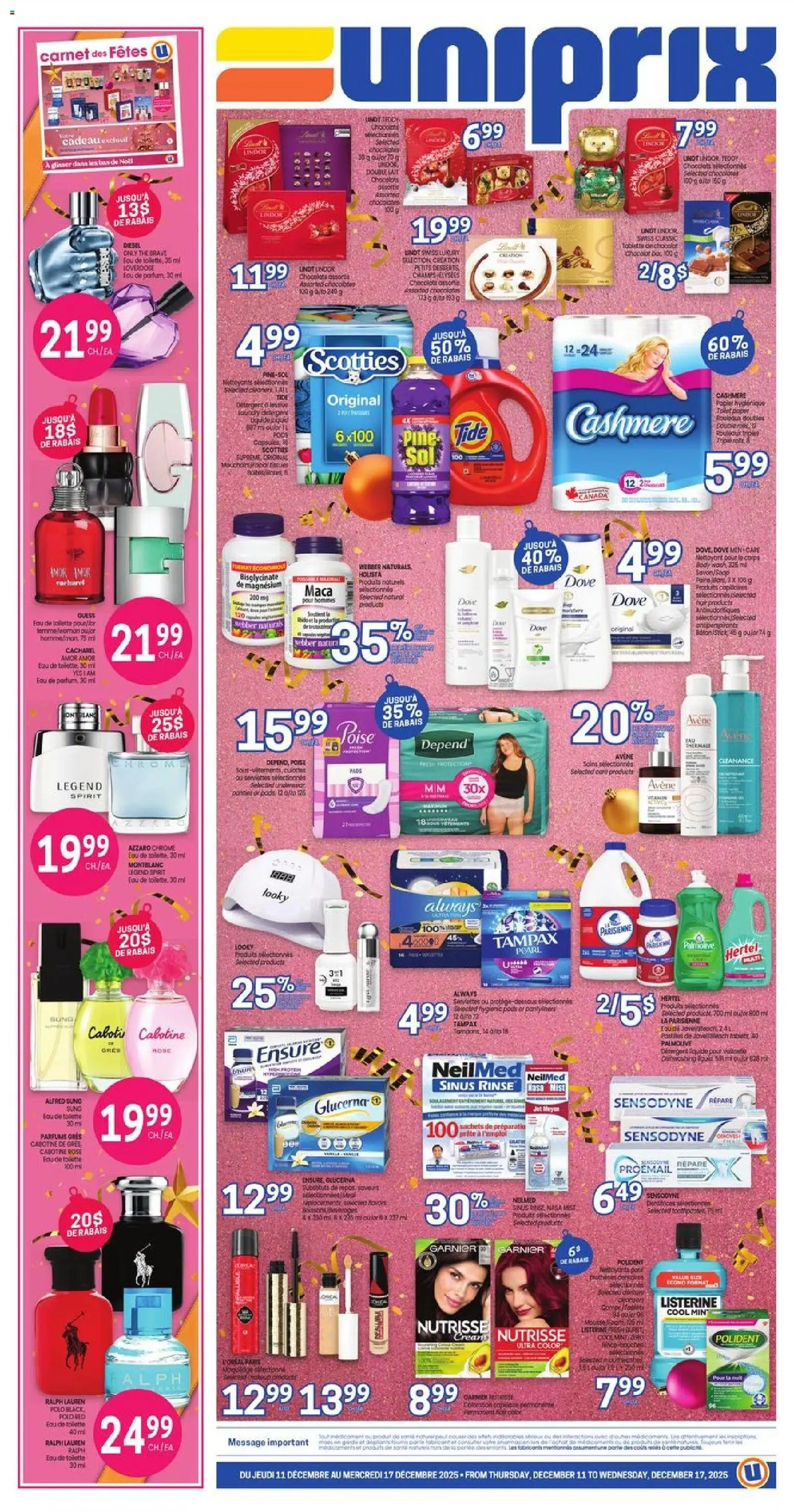 Uniprix weekly flyer / circulaire - page 1- valid from Dec 11, 2025