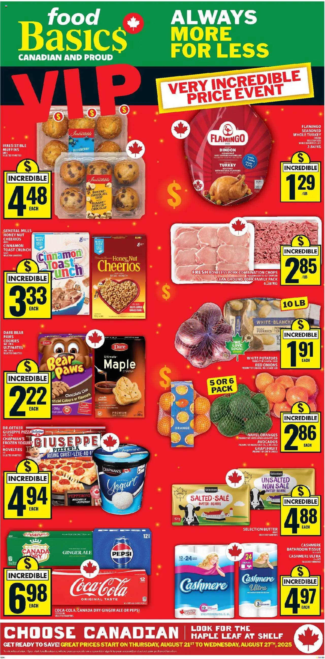 Food Basics weekly flyer / circulaire - page 1- valid from Aug 21, 2025