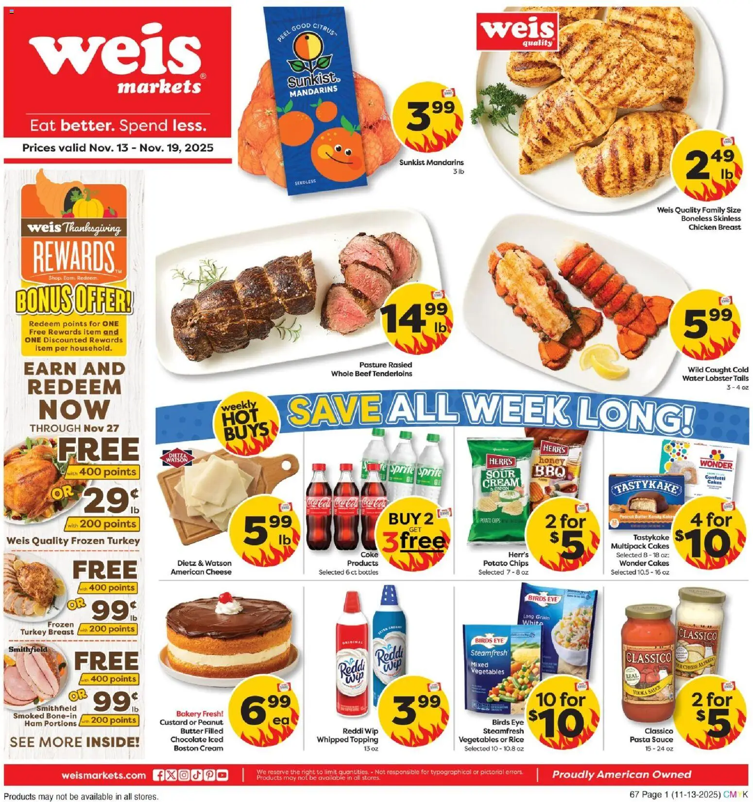 Weis Weekly Circular - MD - page 1- valid from 11/13/2025