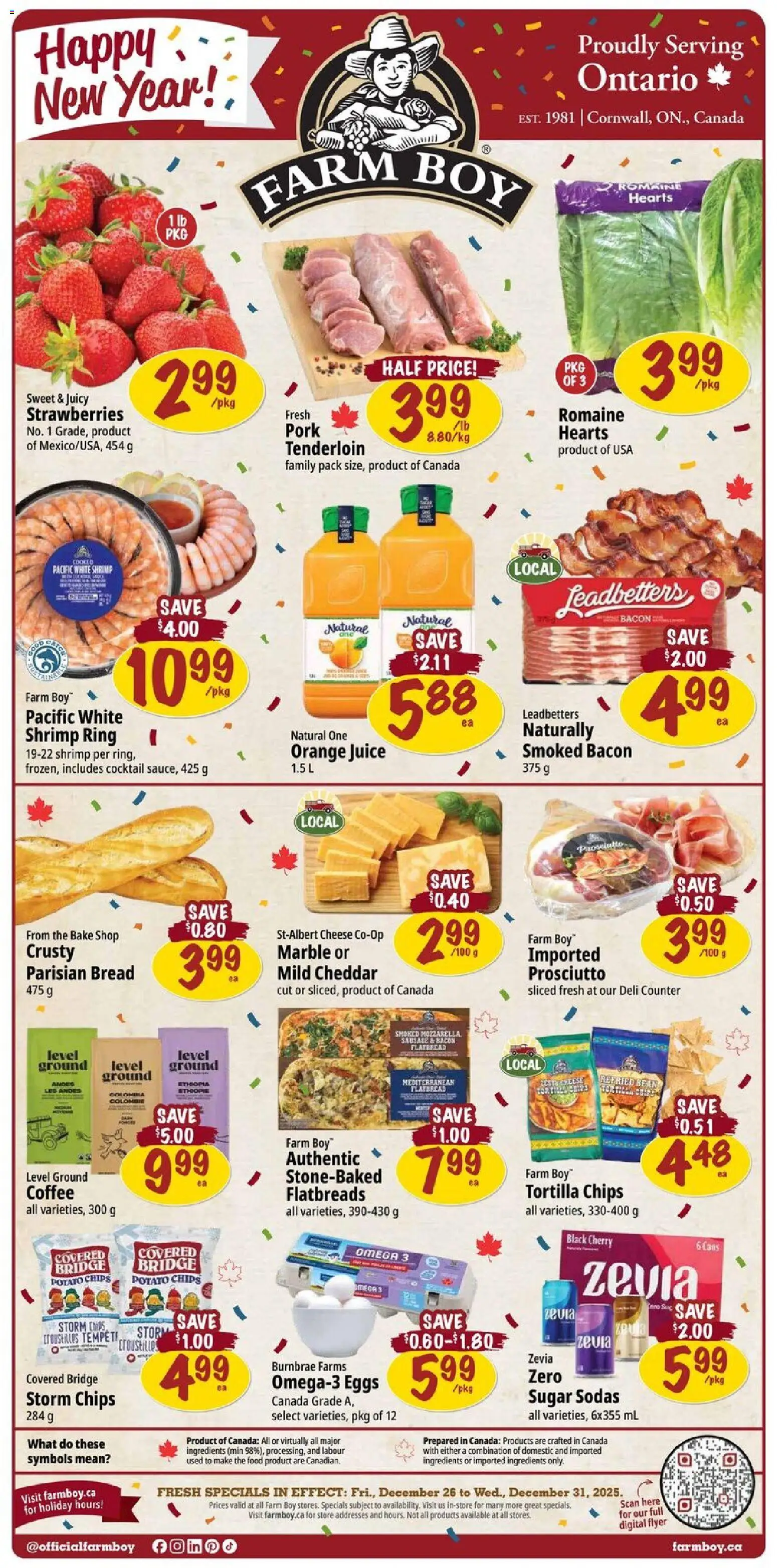 Farm Boy weekly flyer / circulaire - page 1- valid from Dec 26, 2025