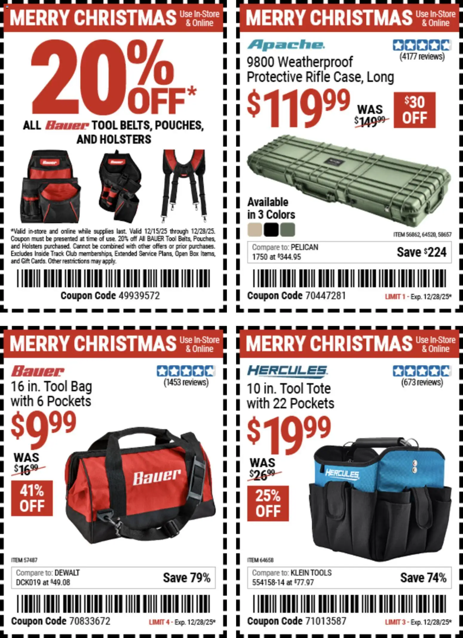 Harbor Freight Christmas Coupon Deals - page 1- valid from 12/15/2025
