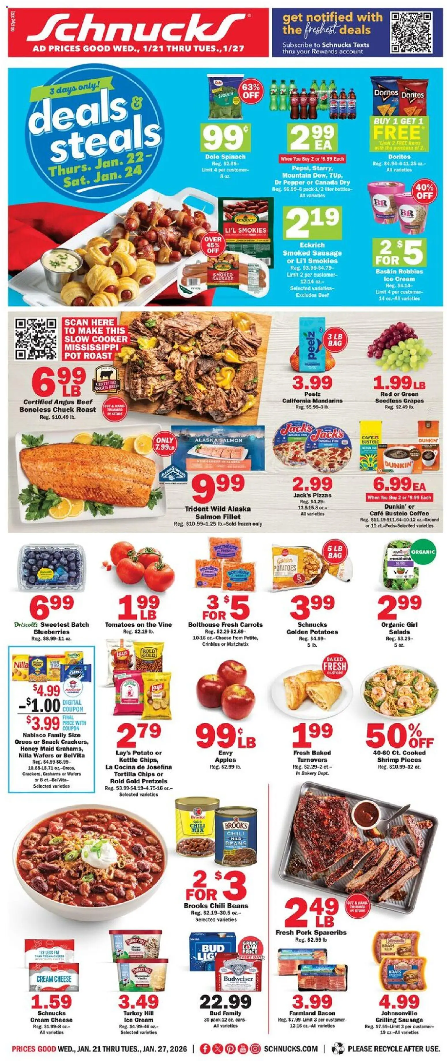 Schnucks Ad - page 1- valid from 01/21/2026