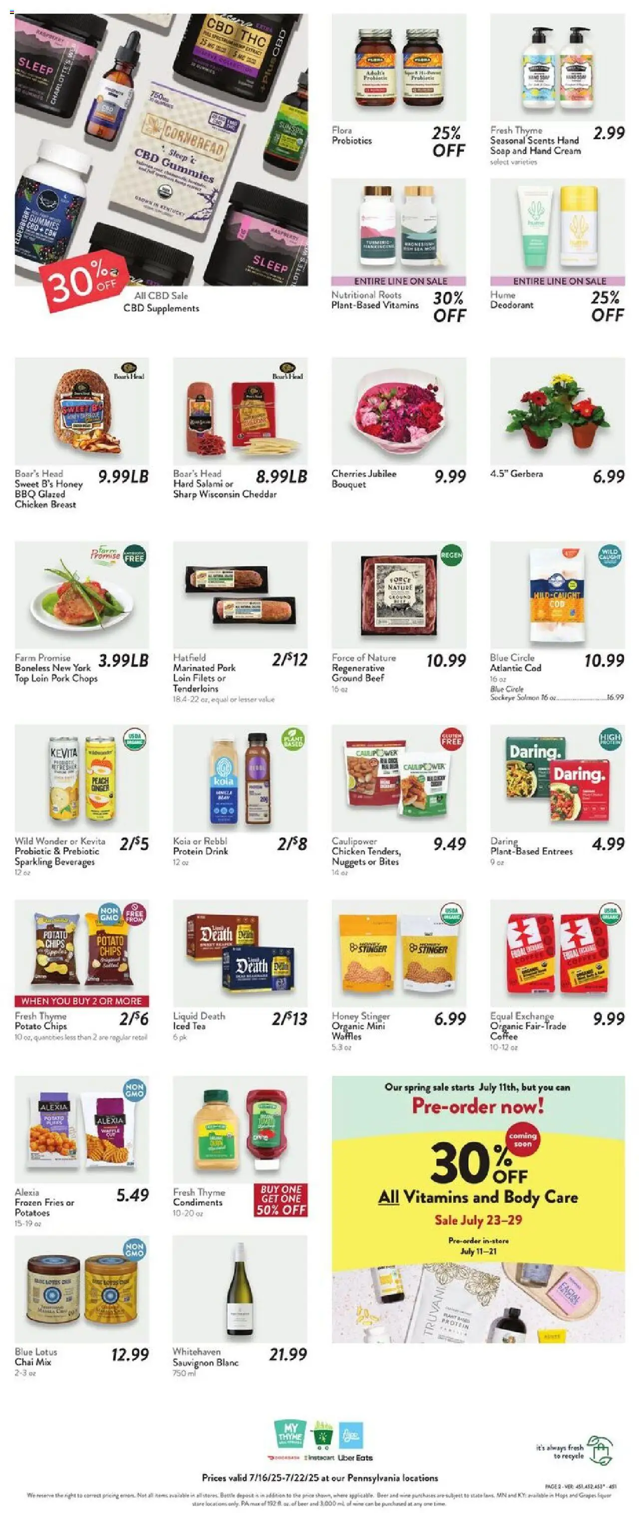Fresh Thyme Weekly Ad - PA - page 5- valid from 07/16/2025