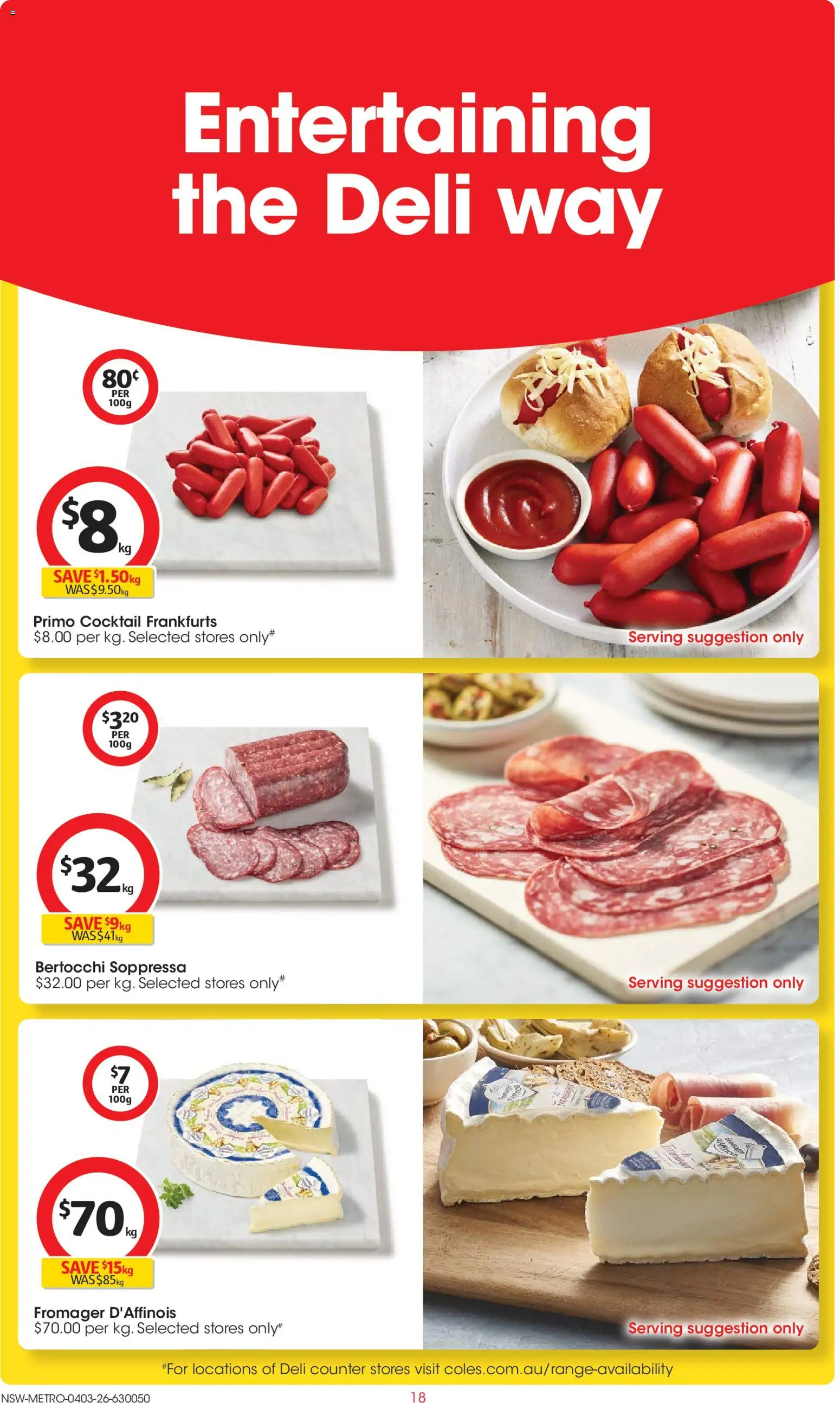 Coles catalogue  - page 18- valid from 04/03/2026