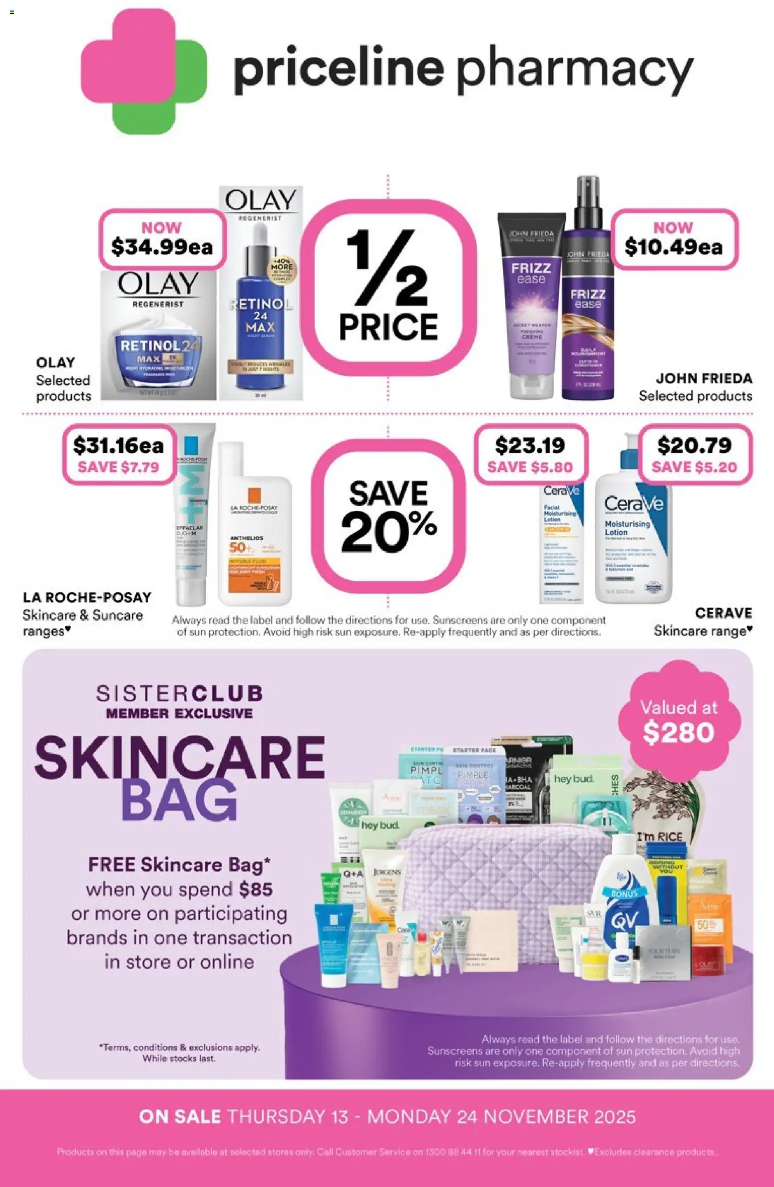 Priceline Pharmacy  Catalogue  - page 1- valid from 13/11/2025