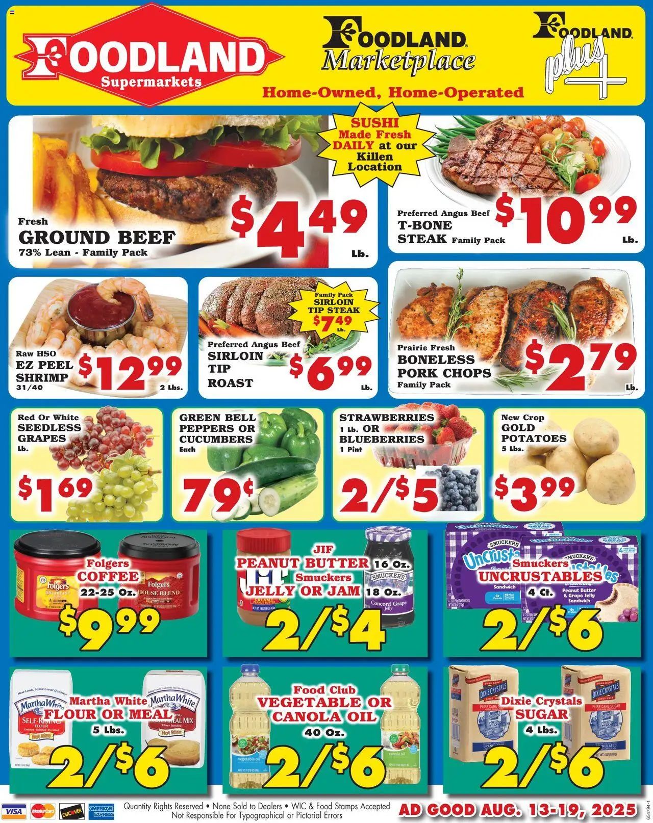 Foodland Weekly Ad - Supermarkets - page 1- valid from 08/13/2025