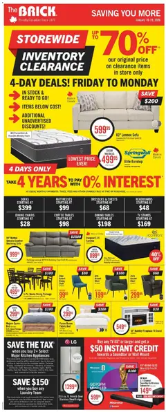 Preview The Brick weekly flyer / circulaire valid from Jan 13, 2026