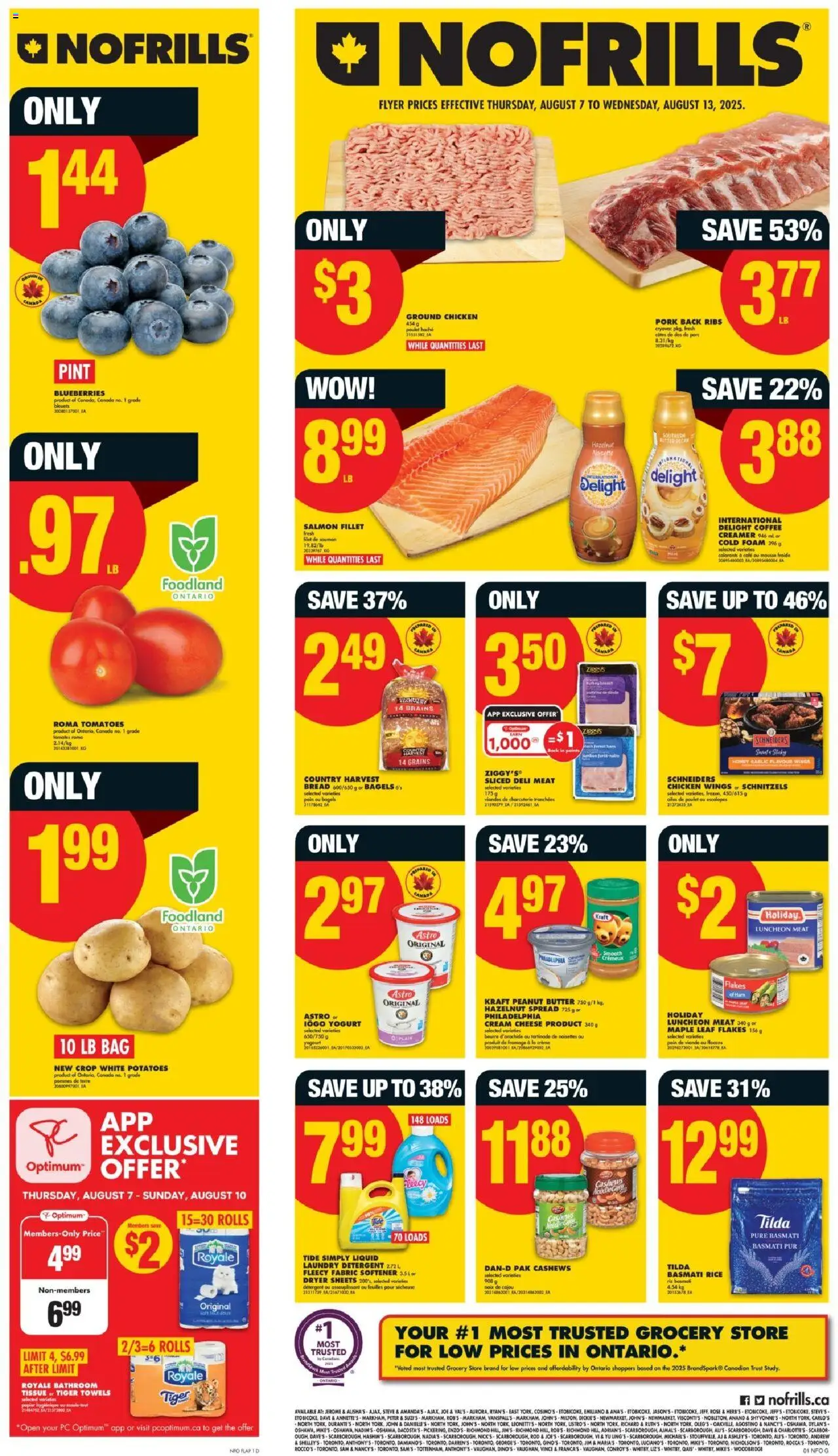 No Frills weekly flyer / circulaire - page 1- valid from Aug 7, 2025