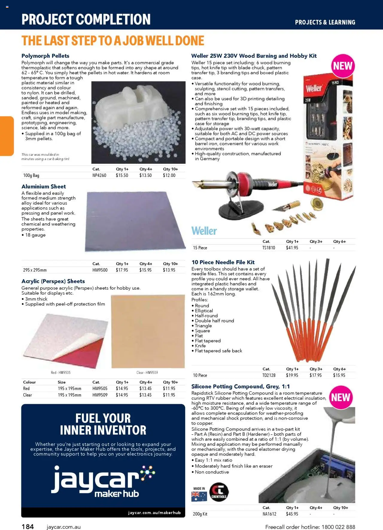 Jaycar Engineering & Scientific Catalogue 2025/2026  - page 184- valid from 09/07/2025