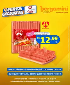 Pré-visualização Supermercado Bergamini - Ofertas Sadia e Perdigão válida a partir de 08/11/2025