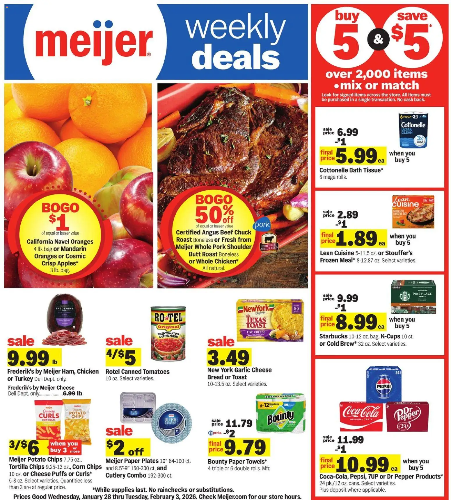Meijer Weekly Ad - page 1- valid from 01/28/2026
