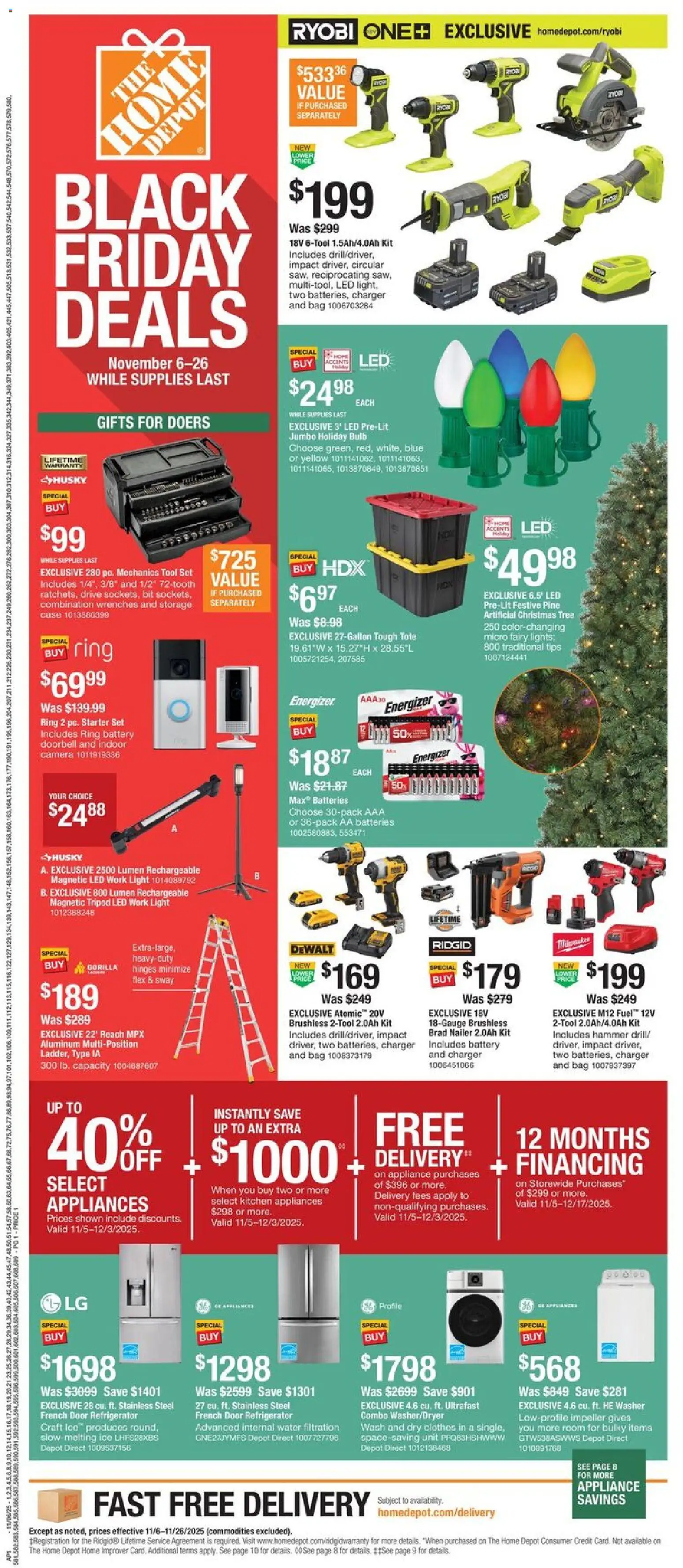 Home Depot Local Ad - CA - page 1- valid from 11/06/2025