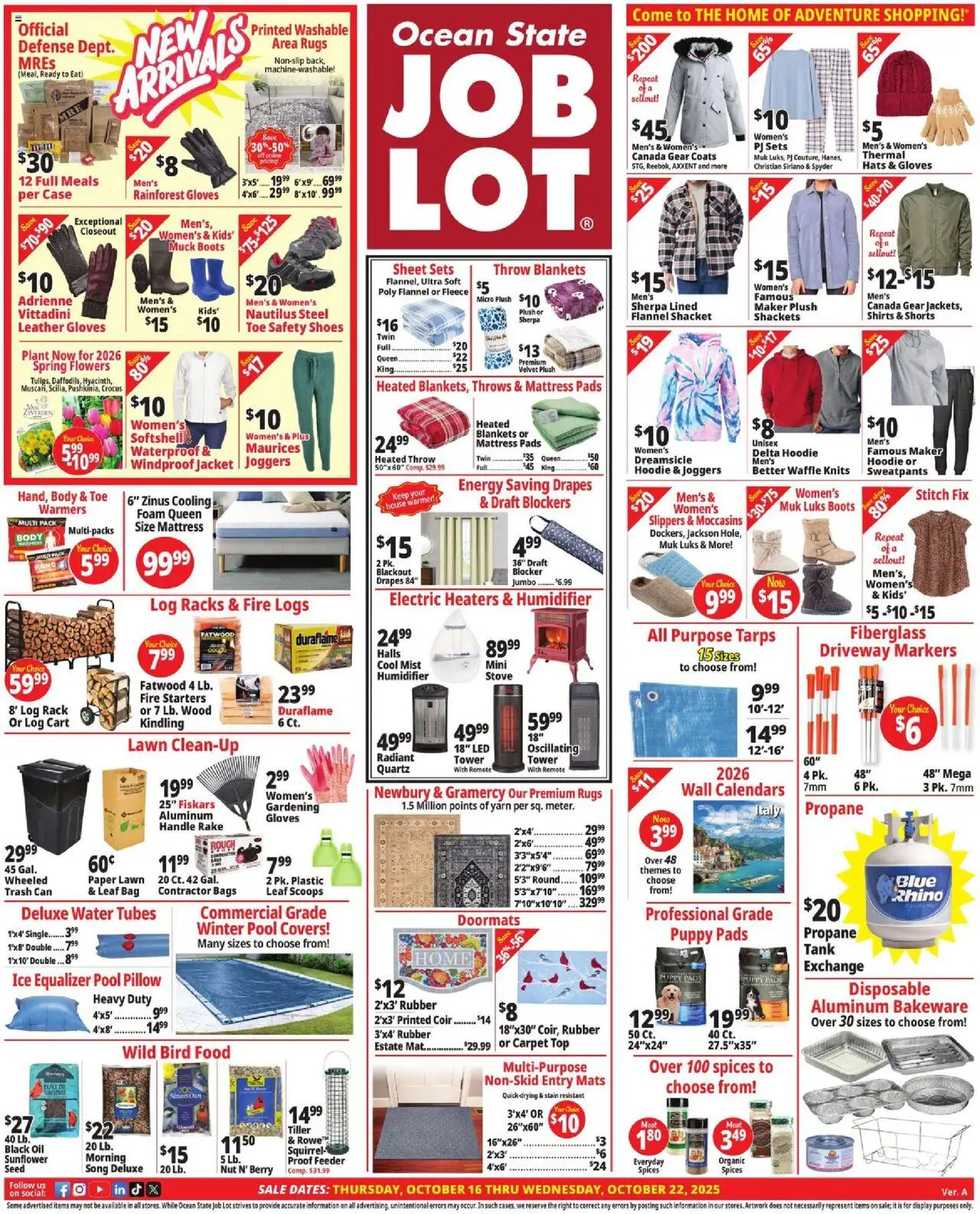 Ocean State Job Lot Weekly Ad - page 1- valid from 10/16/2025