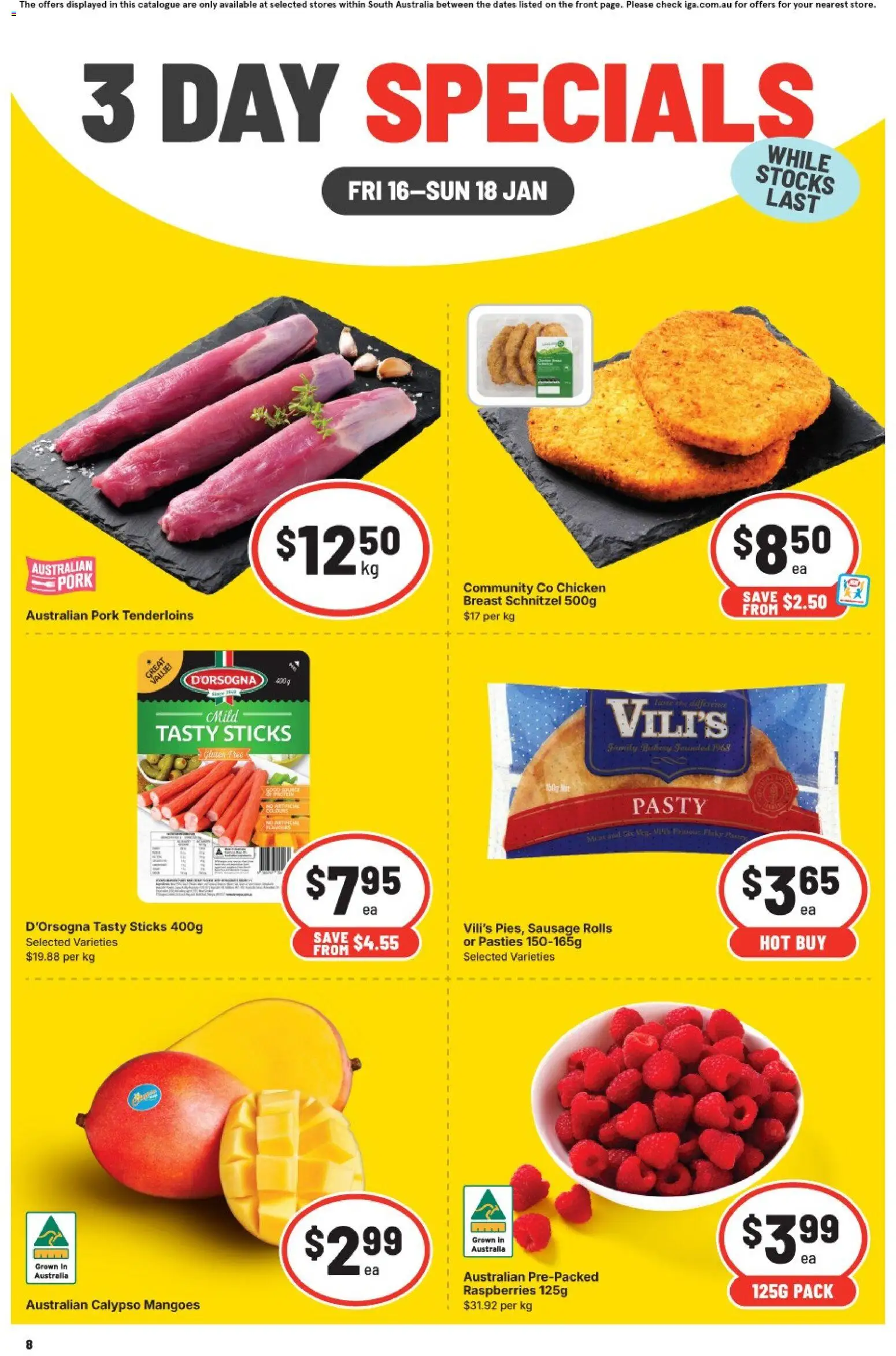 IGA - 3 Day Specials SA - page 1- valid from 16/01/2026