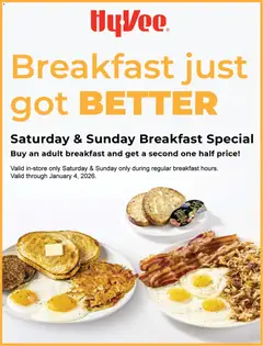 Preview HyVee Weekday Breakfast Special valid from 10/27/2025