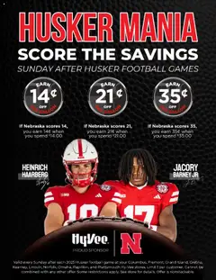 Preview HyVee Husker Mania valid from 08/31/2025