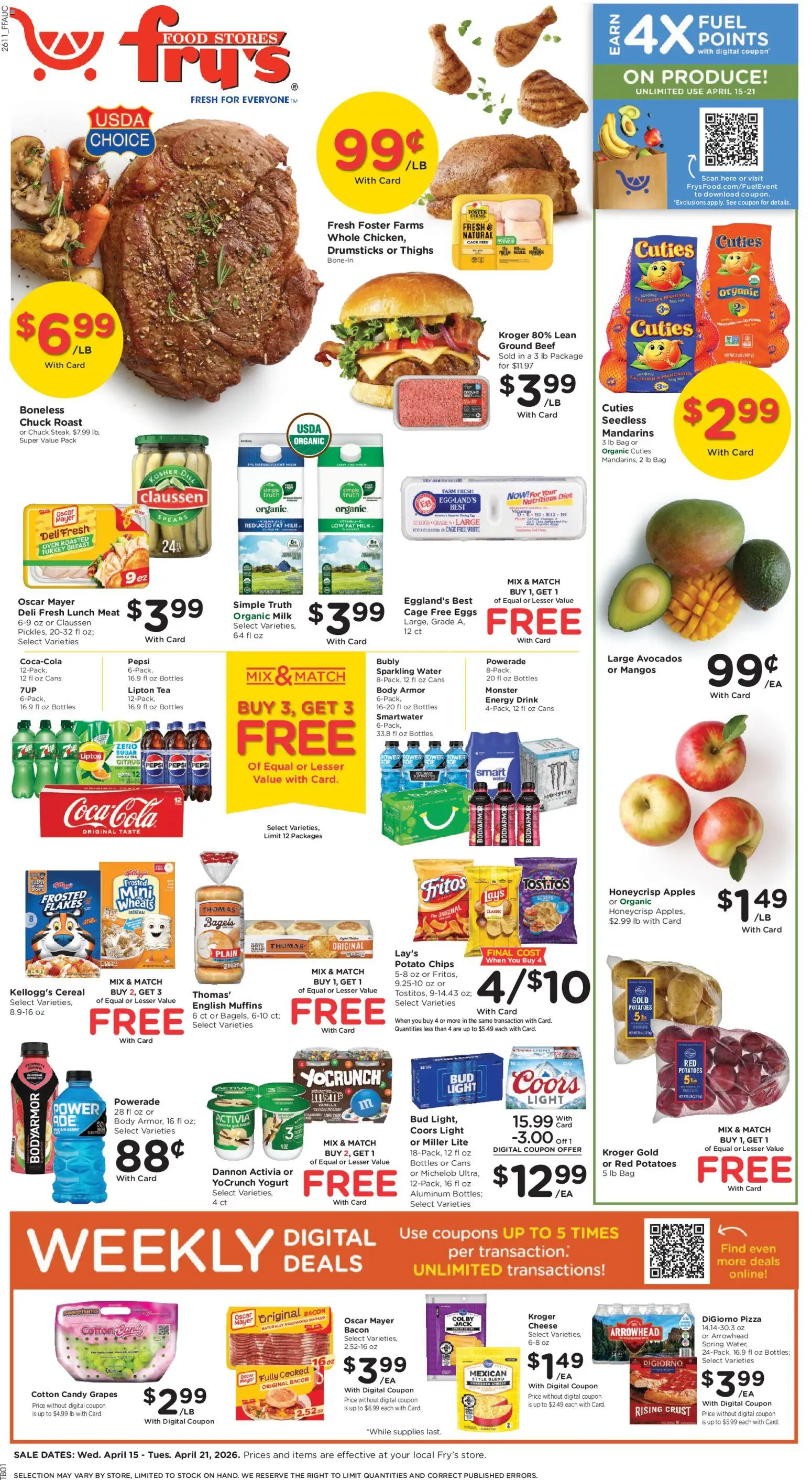 Fry's Food Weekly Ad - page 1- valid from 04/15/2026
