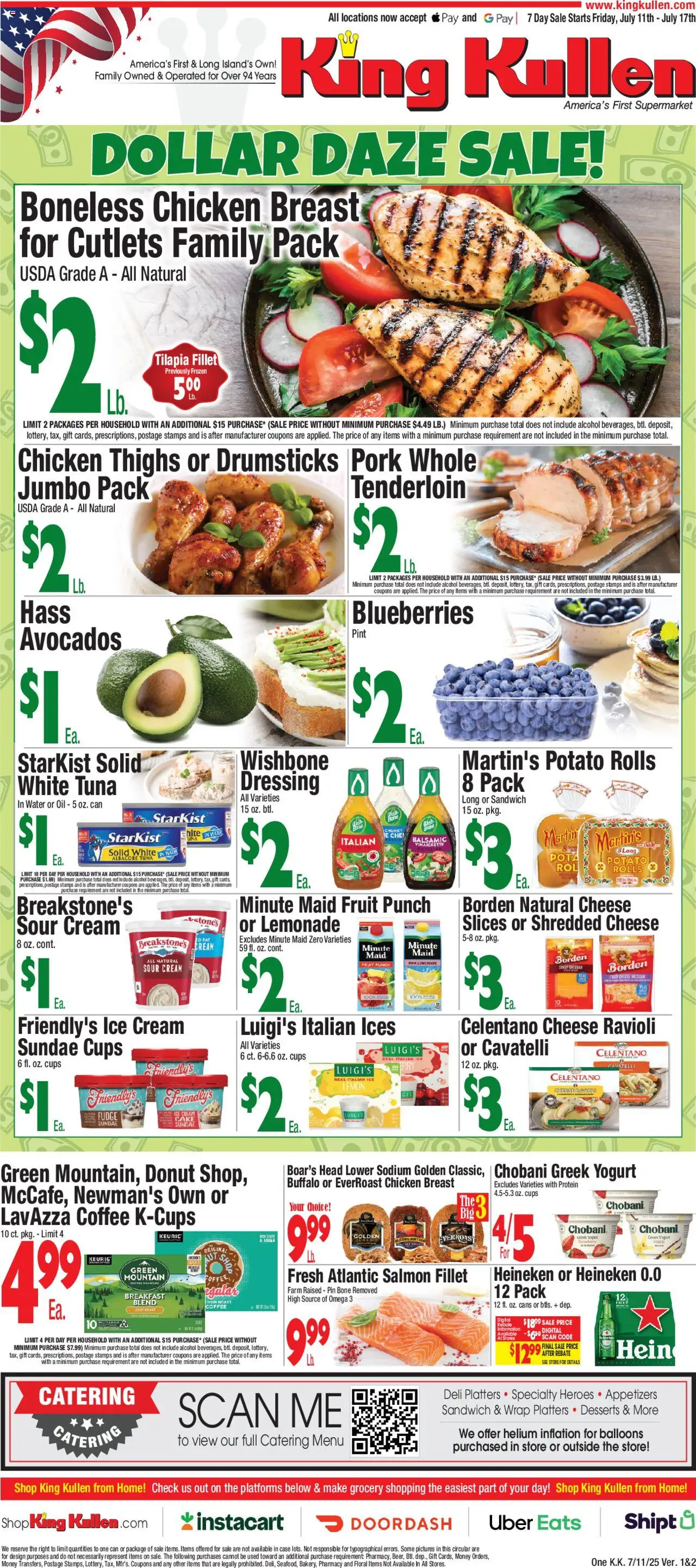 King Kullen Weekly Ad - page 1- valid from 07/11/2025
