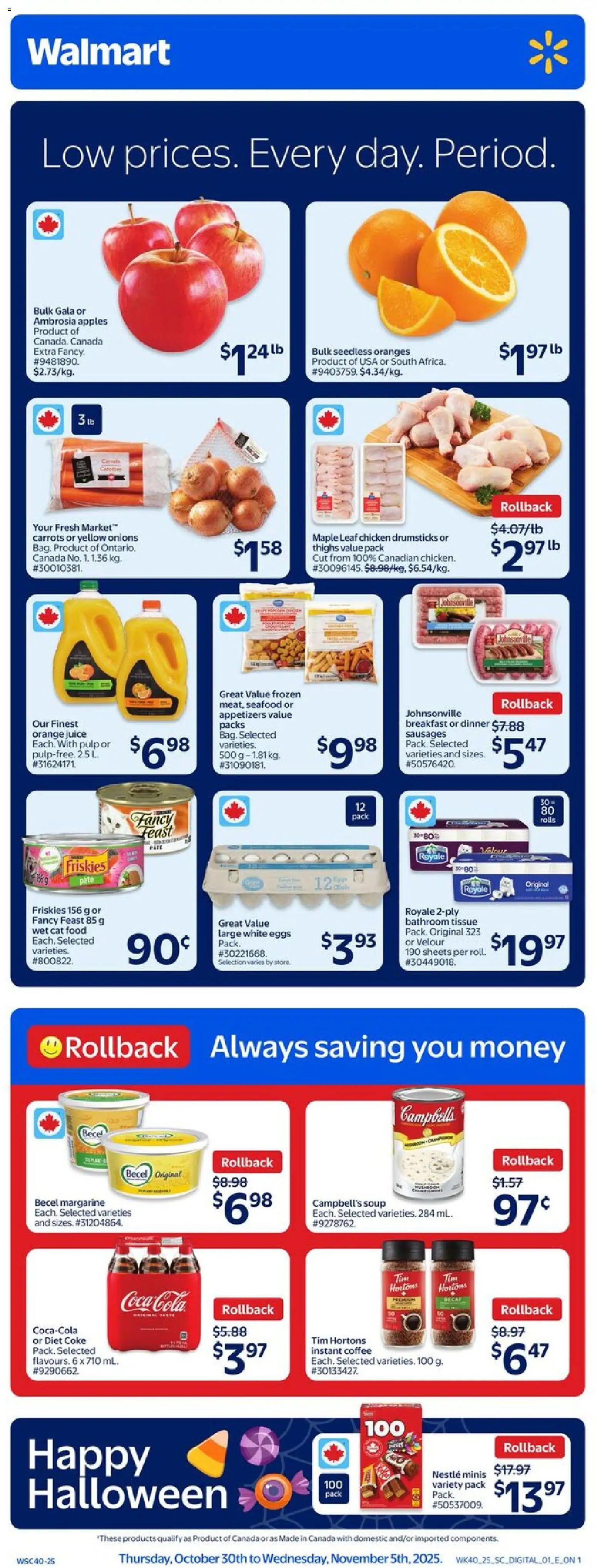 Walmart weekly flyer - page 1- valid from Oct 30, 2025