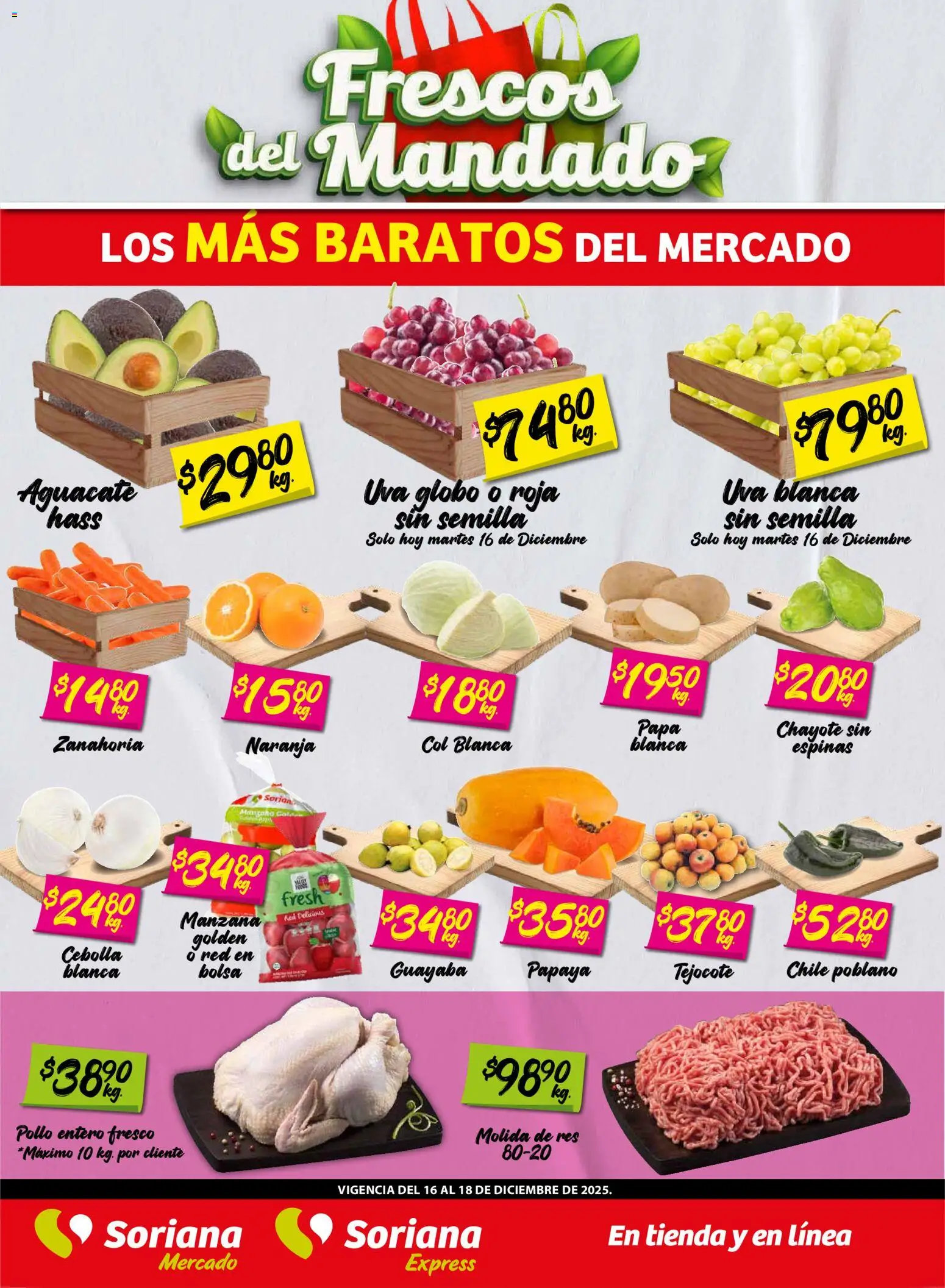 Soriana - Frescos del Mandado Mercado: Ver, Tab, Chis, Camp, Yuc y Q. Roo - página 1- válido desde 16/12/2025