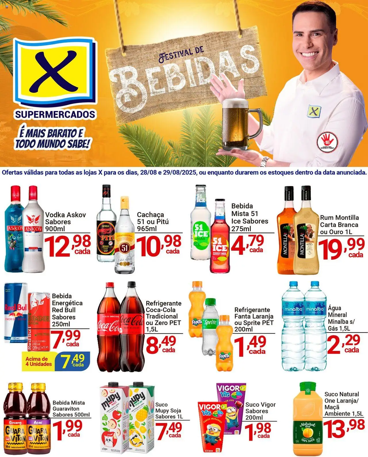 X Supermercados - Ofertas Festival de Bebidas - página 1- válido a partir de 28/08/2025
