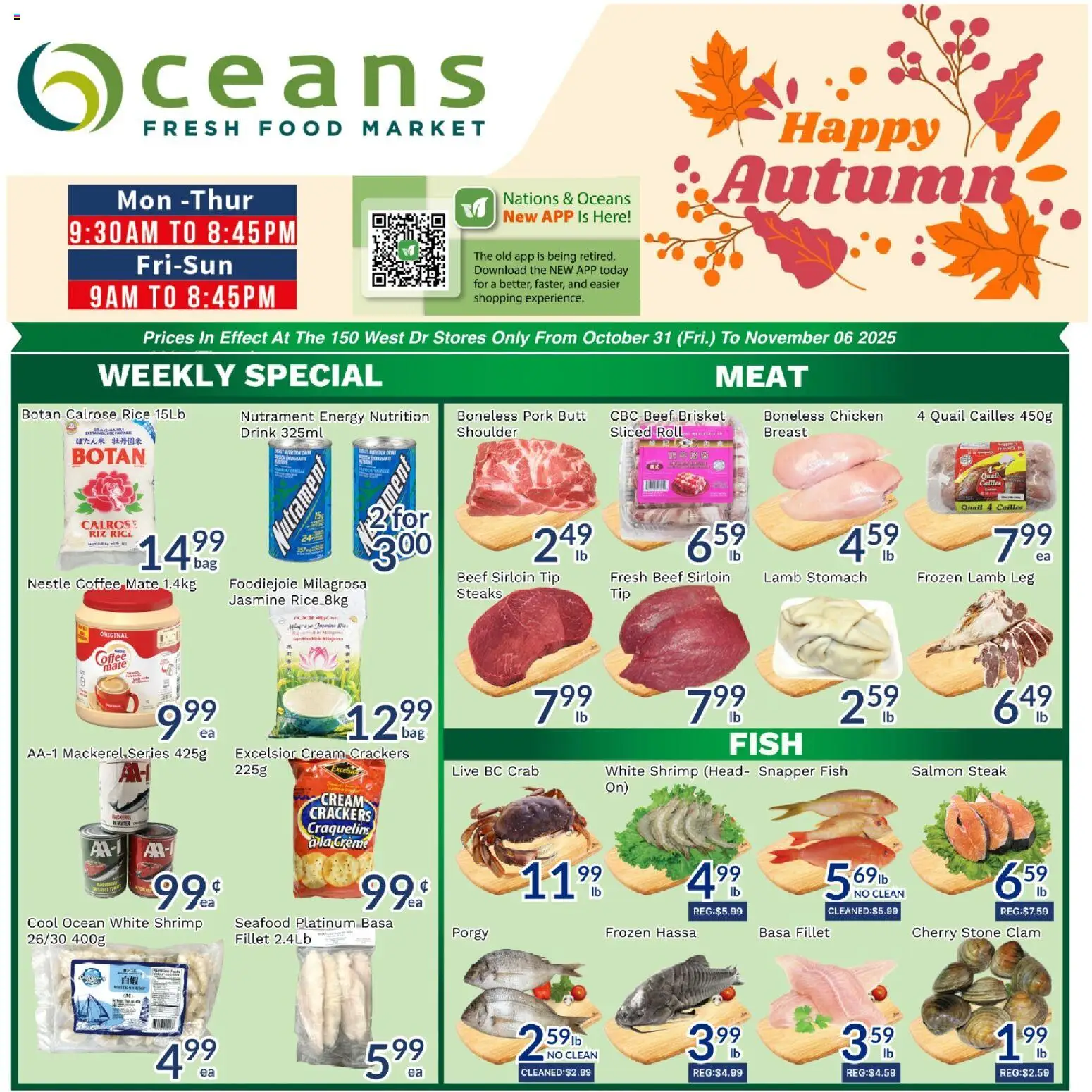 Oceans weekly flyer / circulaire - page 1- valid from Oct 31, 2025