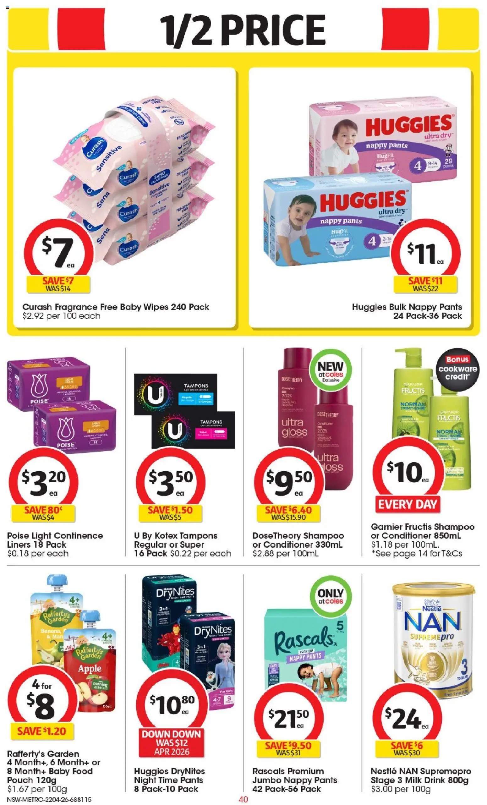 Coles catalogue  - page 40- valid from 22/04/2026