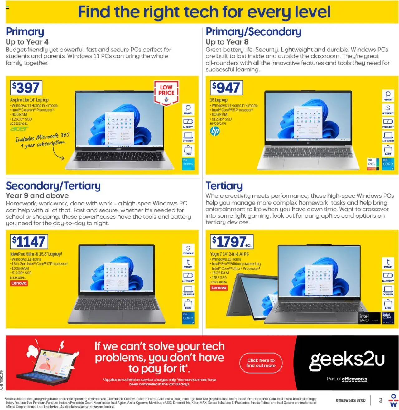 Officeworks  Catalogue  - page 3- valid from 01/10/2025