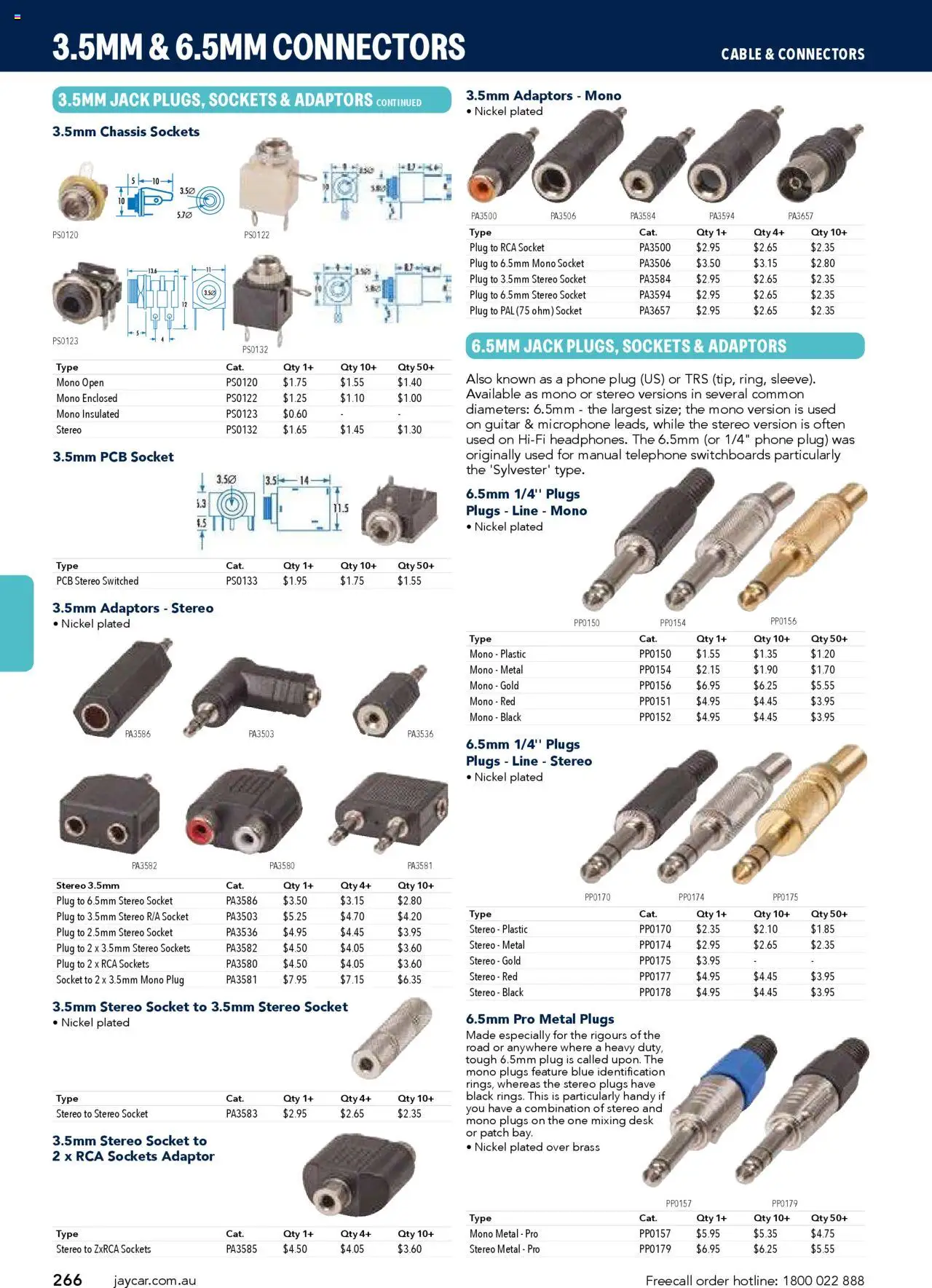 Jaycar Engineering & Scientific Catalogue 2025/2026  - page 266- valid from 09/07/2025