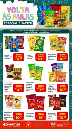 Pré-visualização Semar Supermercado - Ofertas Especial Snacks válida a partir de 05/02/2026