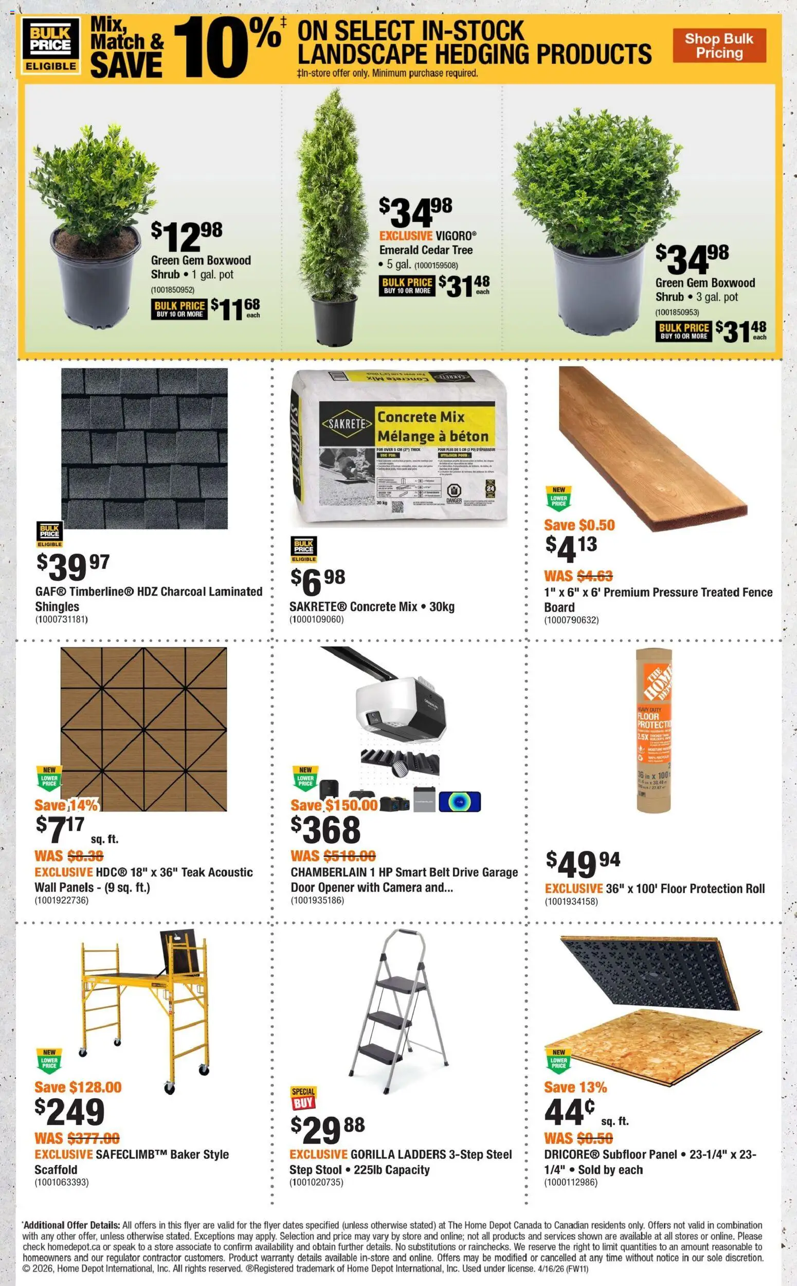 Home Depot weekly flyer / circulaire - page 11- valid from Apr 16, 2026