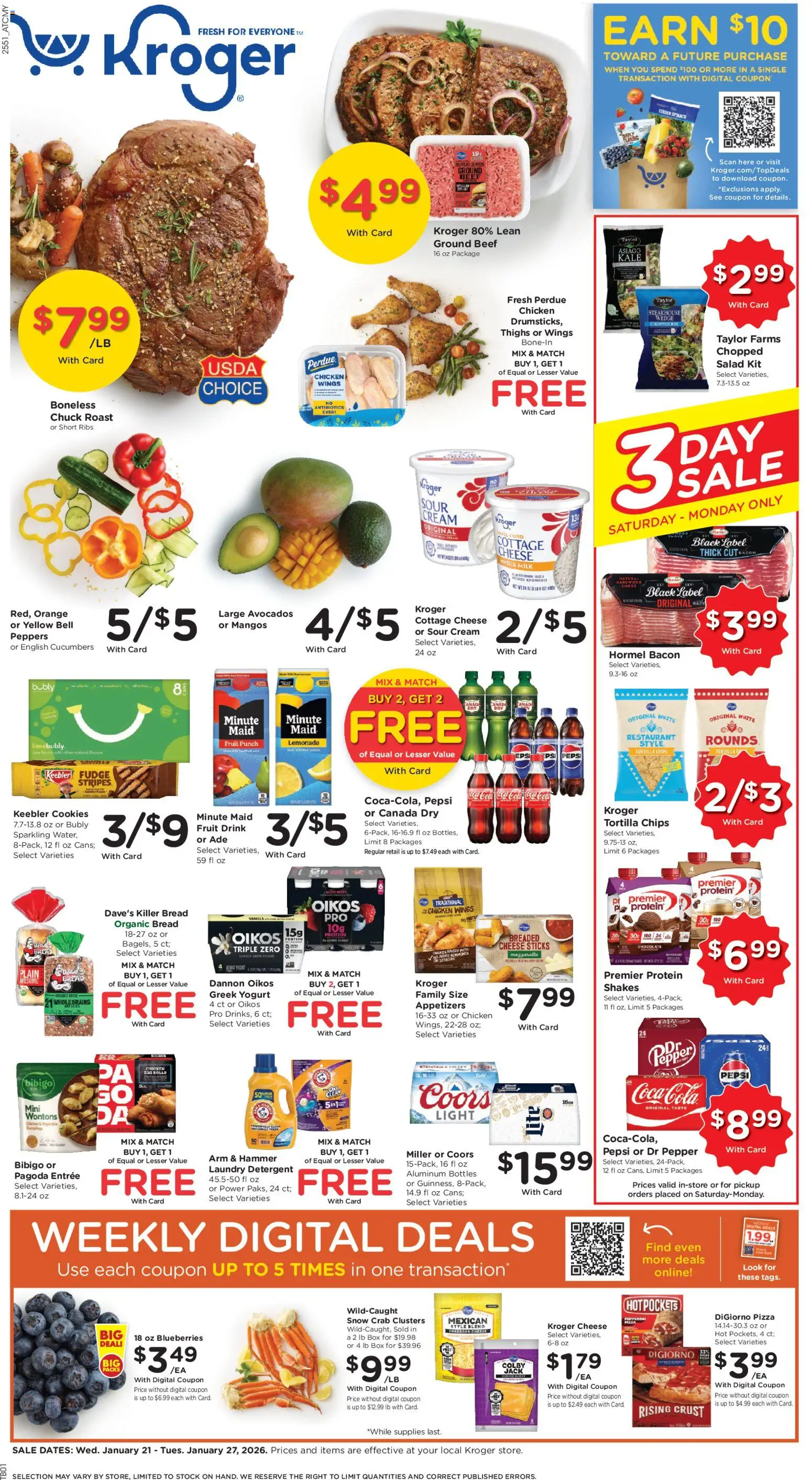Kroger Weekly Ad - page 1- valid from 01/21/2026