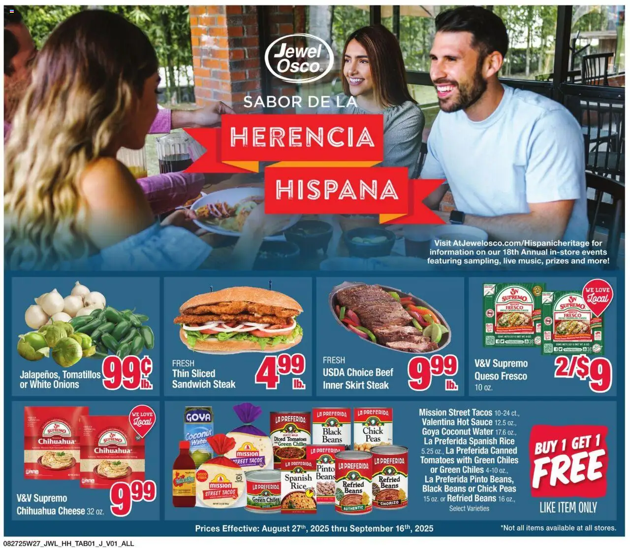 Jewel Osco Specialty Publication - page 1- valid from 08/27/2025